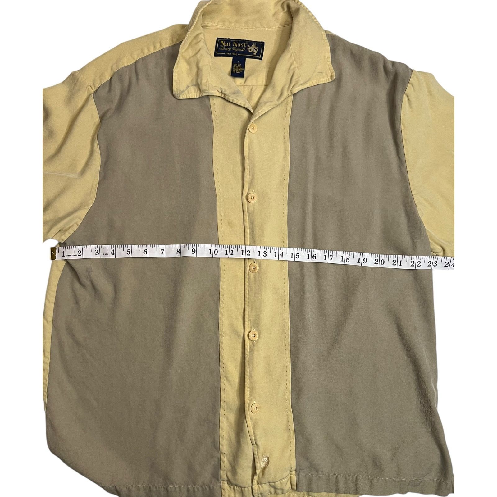 Nat Nast Nat Nast Originals Silk Shirt Yellow Short Sleeve Button Up Size US L / EU 52-54 / 3 - 15 Thumbnail