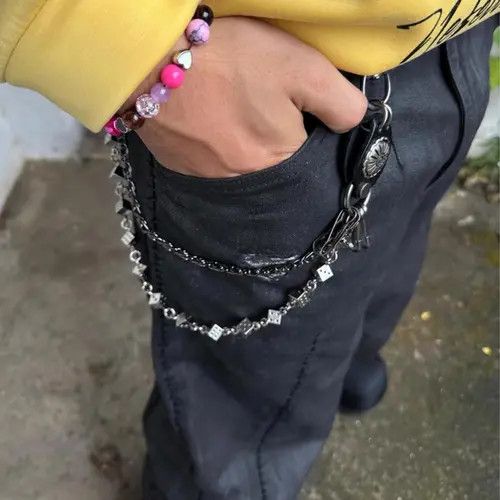 Jewelry Double Layered Dice Wallet Chain, Dice Keychain for Jeans Size ONE SIZE - 3 Thumbnail