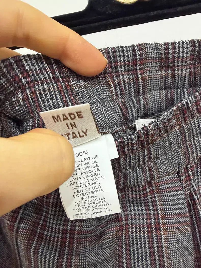 Brunello Cucinelli Brunello Cucinelli Plaid Stud Wool Long Pants Size 27" / US 4 / IT 40 - 6 Thumbnail