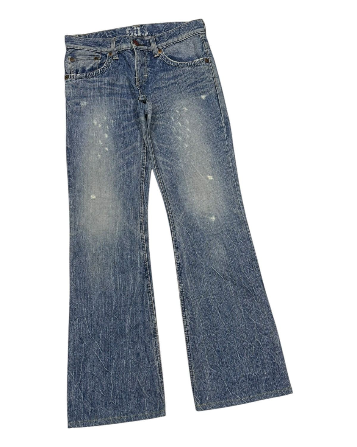 Edwin Flare Jeans Edwin 503 Bootcut Distressed Denim Jeans Size 31" - 3 Thumbnail