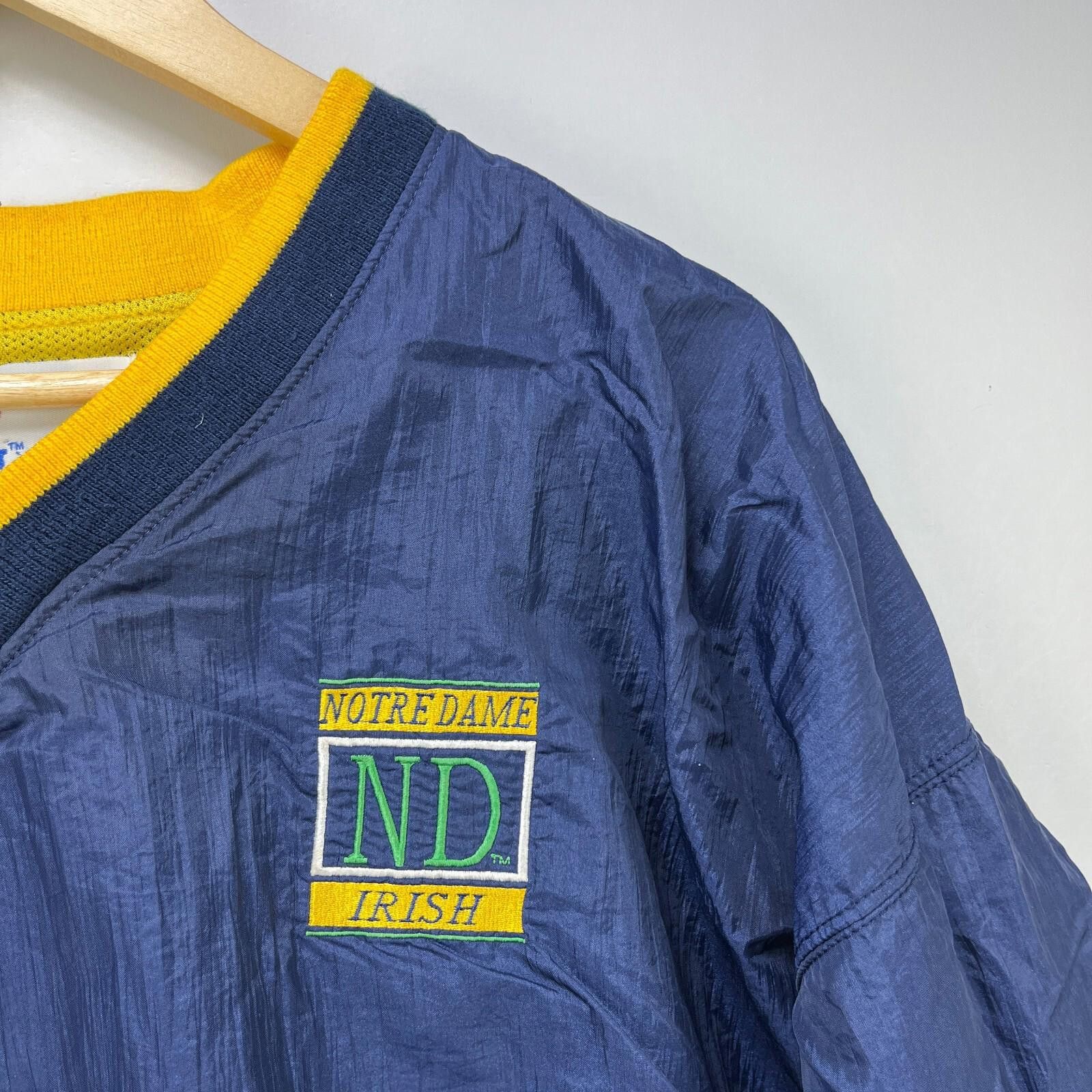 Reebok Vintage 90s Notre Dame Fighting Irish Windbreaker Jacket XL Size ONE SIZE - 3 Thumbnail