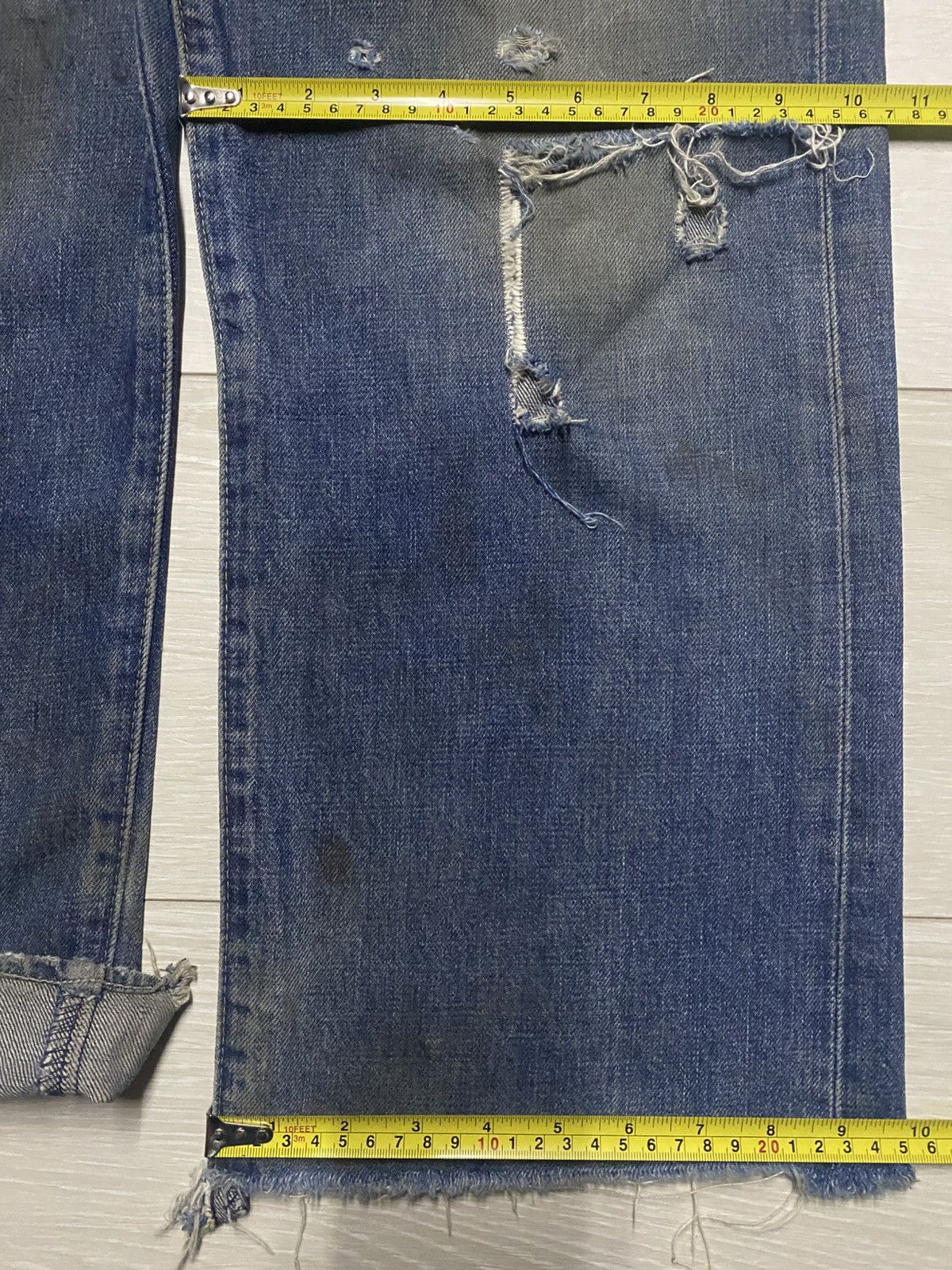 Levi's Vintage Levis 702xx Big E Japan Buckle Back Destroy Baggy Size US 35 - 22 Thumbnail