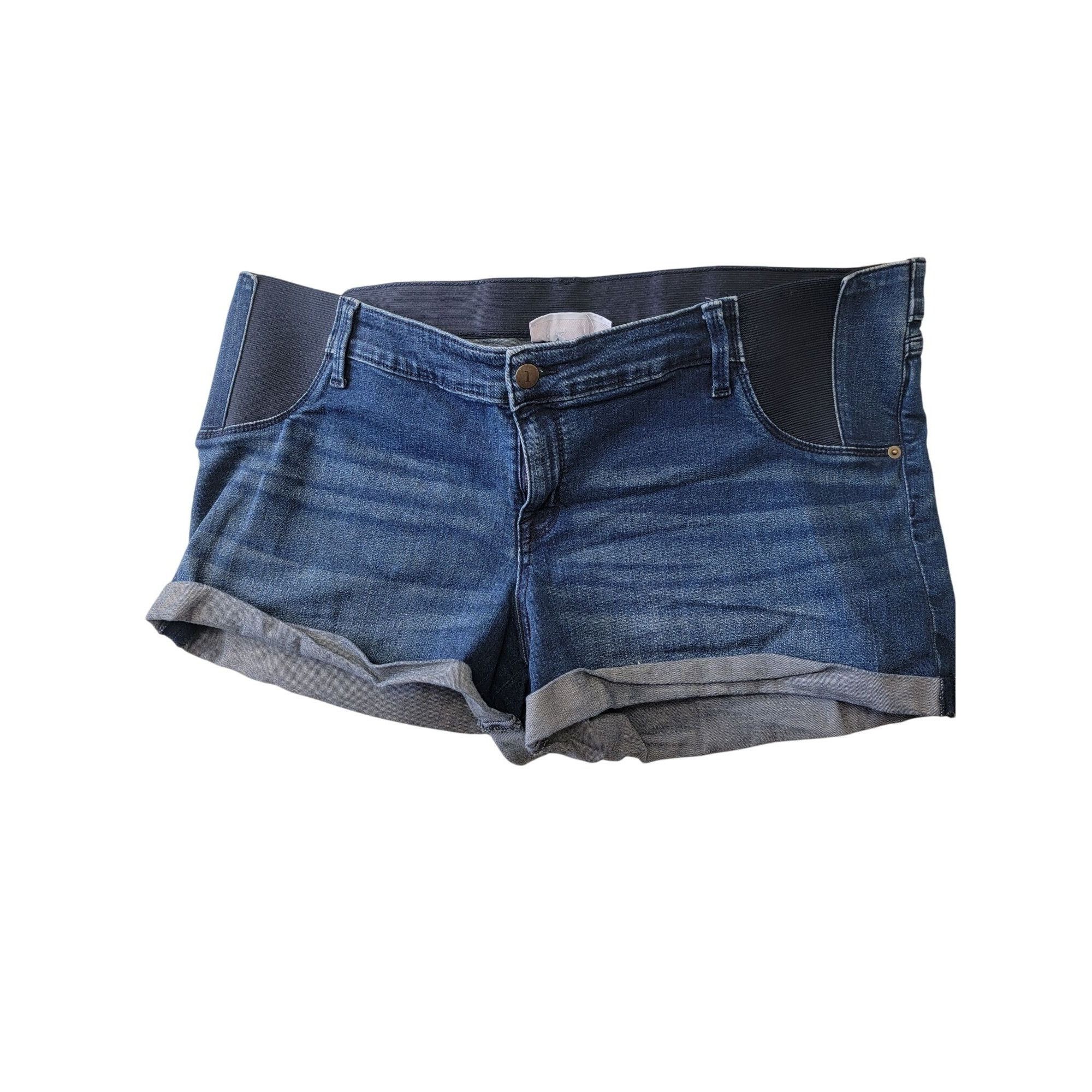 Other Maternity Inset Panel Midi Jean Shorts Ingrid & Isabel Size Size 40" / US 18 - 3 Thumbnail