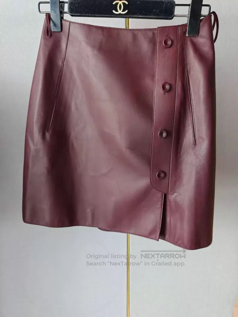 Hermes Hermes Leather Skirt Size 42" / US 20 - 4 Thumbnail