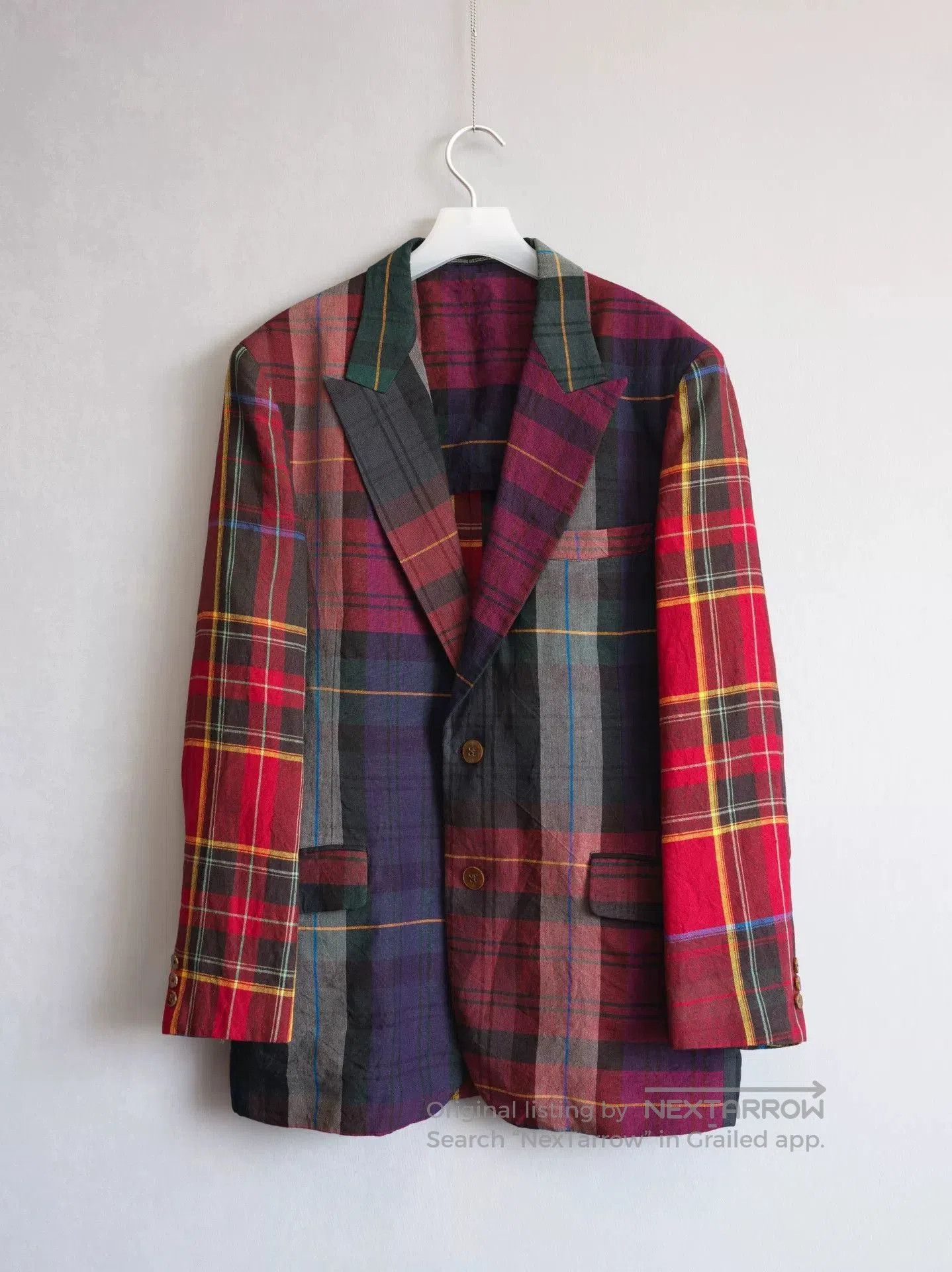 Yohji Yamamoto yohji yamamoto plaid jacket with leather details. Size US M / EU 48-50 / 2 - 1 Thumbnail