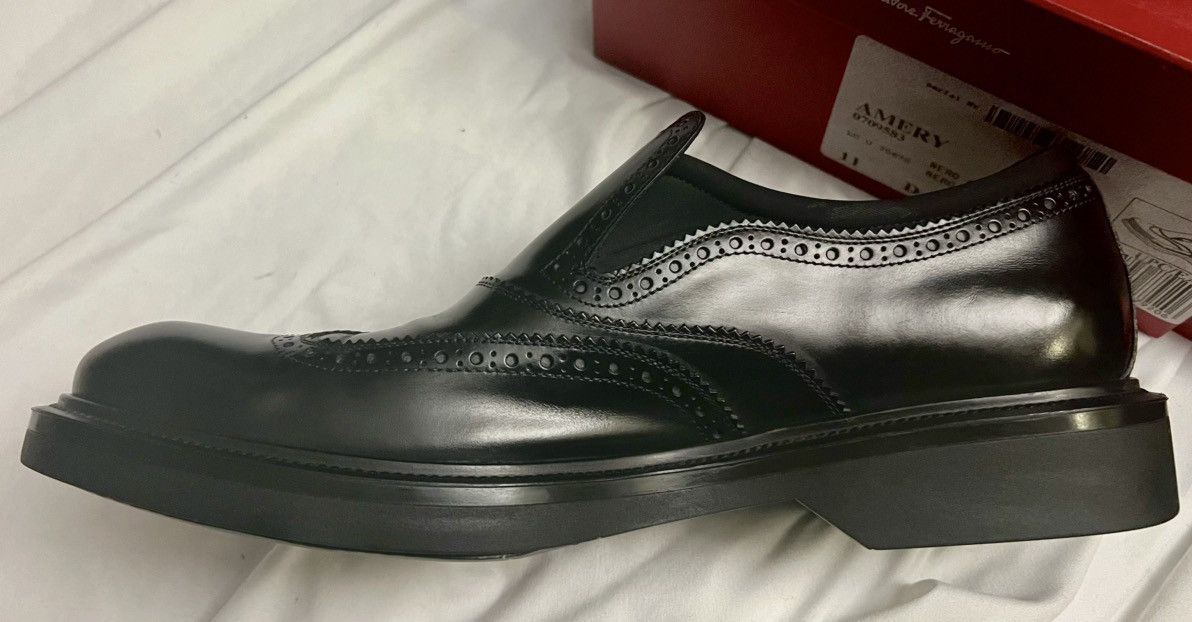 Salvatore Ferragamo Amery Slip-on Wingtip Vitello Calf Size US 11 / EU 44 - 4 Thumbnail