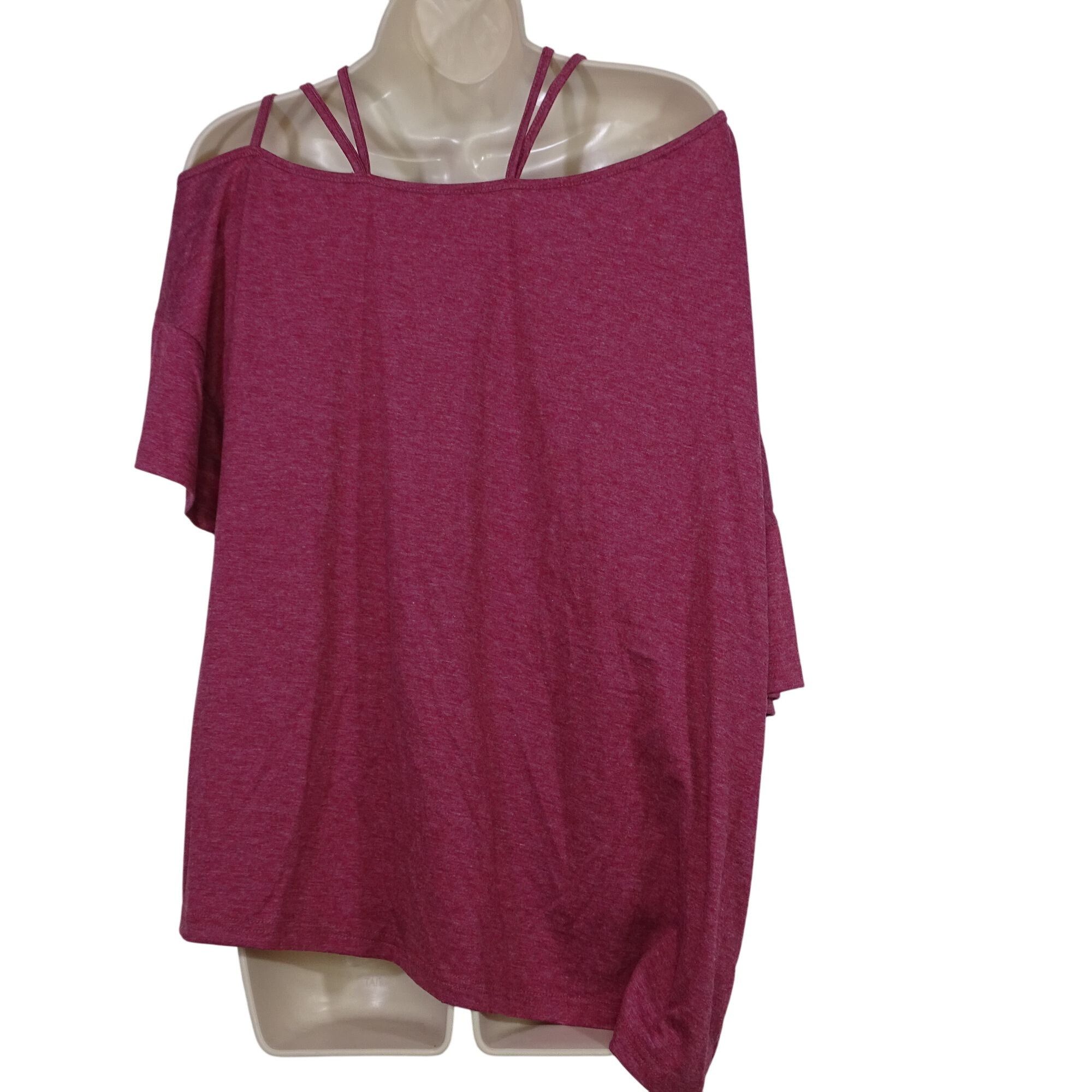 Shein Shein Curve Red Strappy Off Shoulder Top Women OXL Size 12 Size XL / US 12-14 / IT 48-50 - 2 Thumbnail