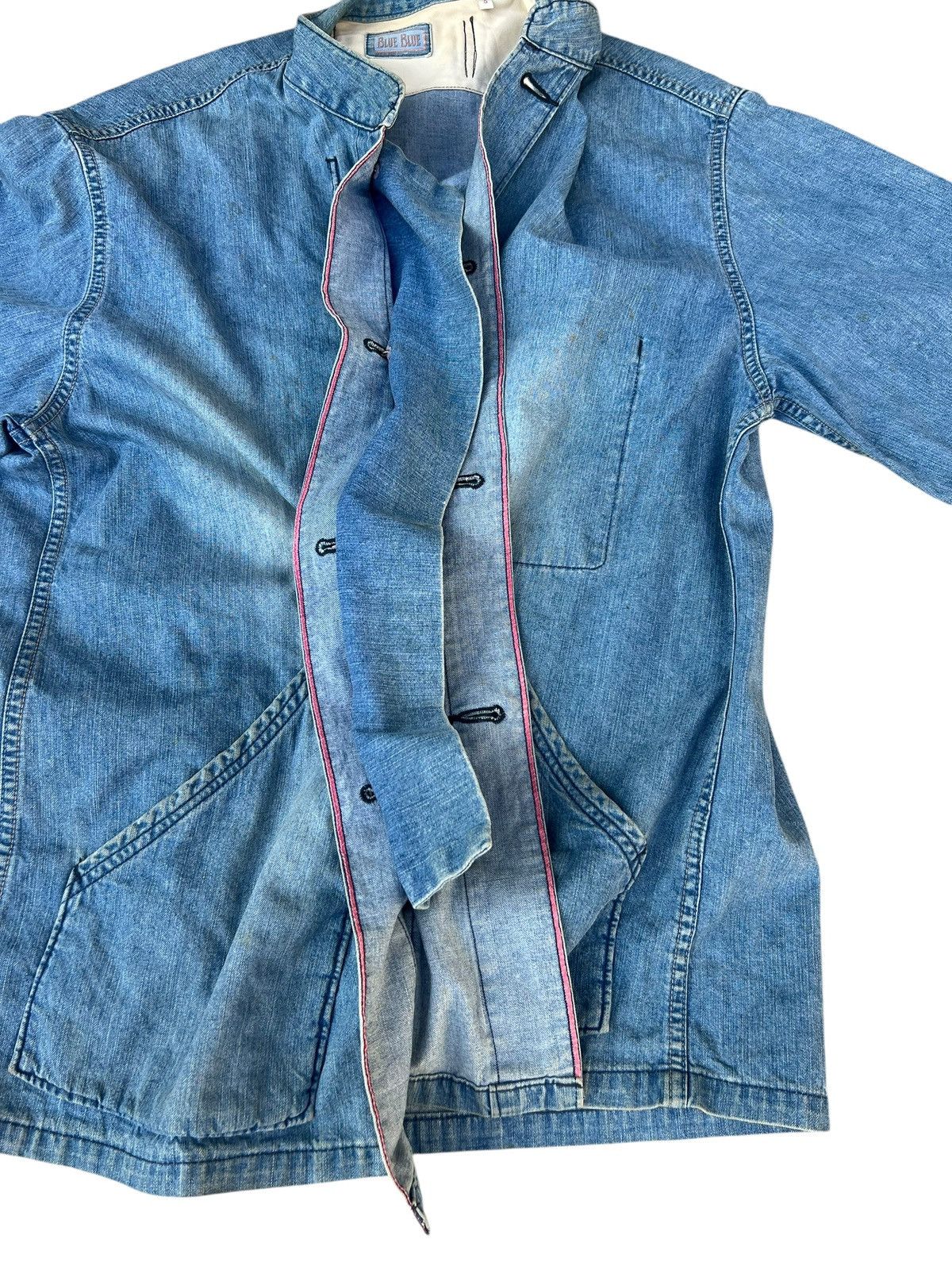 Blue Blue Japan Vintage Blue Blue Japan Dirty Mud Stains Denim Jacket Size US L / EU 52-54 / 3 - 16 Thumbnail