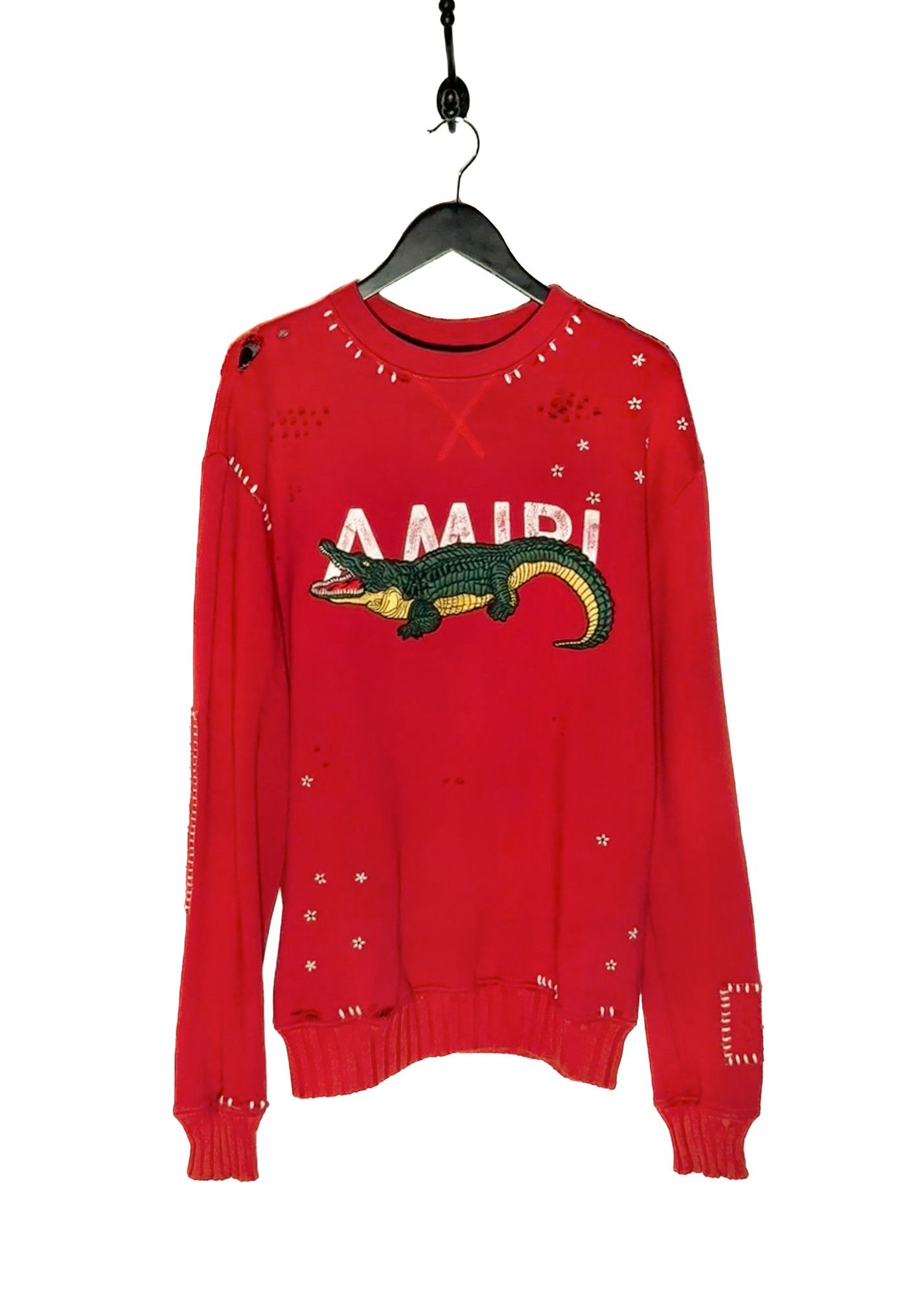 Amiri Amiri 2018 Red Shotgun Crocodile Embroidered Logo Sweatshirt Size US M / EU 48-50 / 2 - 1 Thumbnail