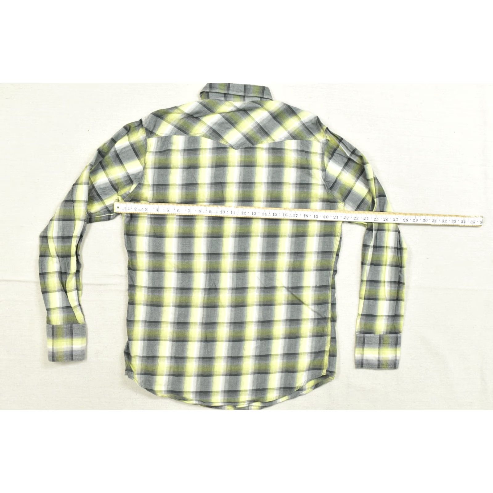 Vintage Tin Haul Shirt Men Medium Plaid Western Yellow Gray Cotton Snap Button-Up Collared Long Sleeve, Casual Size US M / EU 48-50 / 2 - 3 Thumbnail
