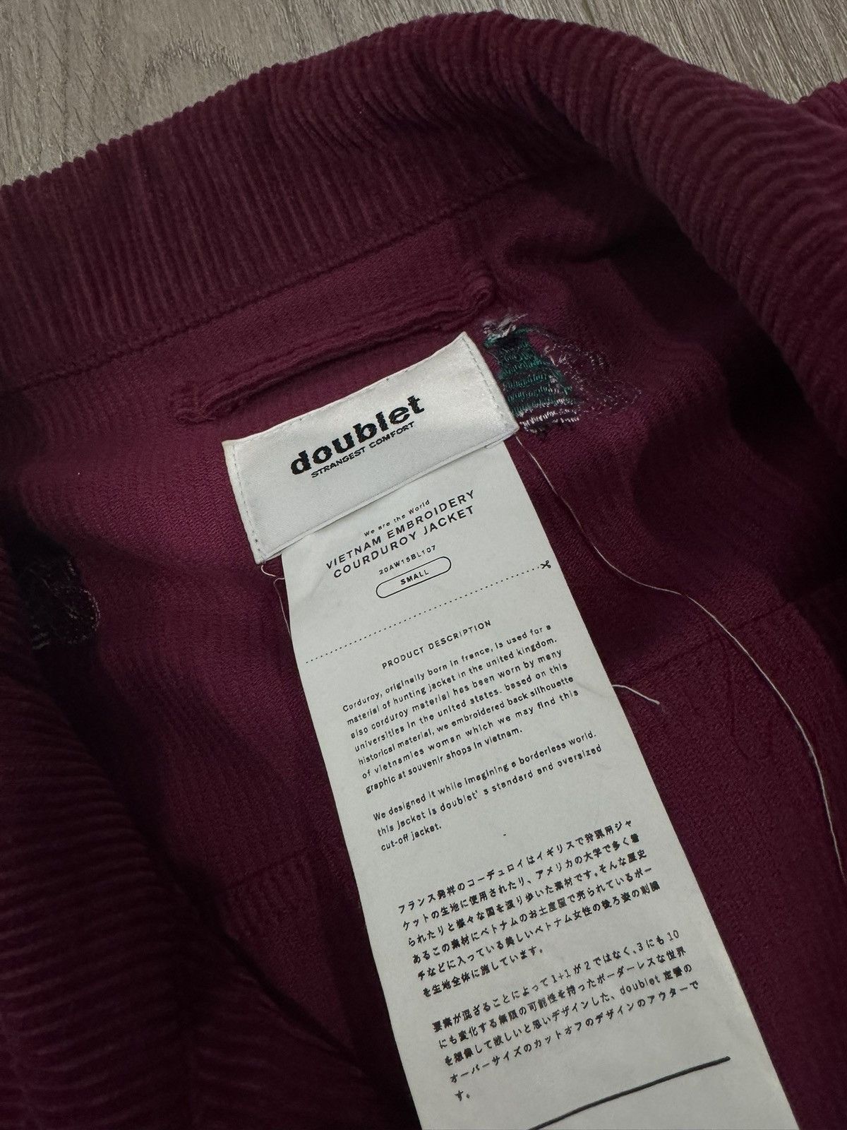 Doublet Doublet Vietnam Embroidered Corduroy Work Jacket Size US S / EU 44-46 / 1 - 4 Thumbnail