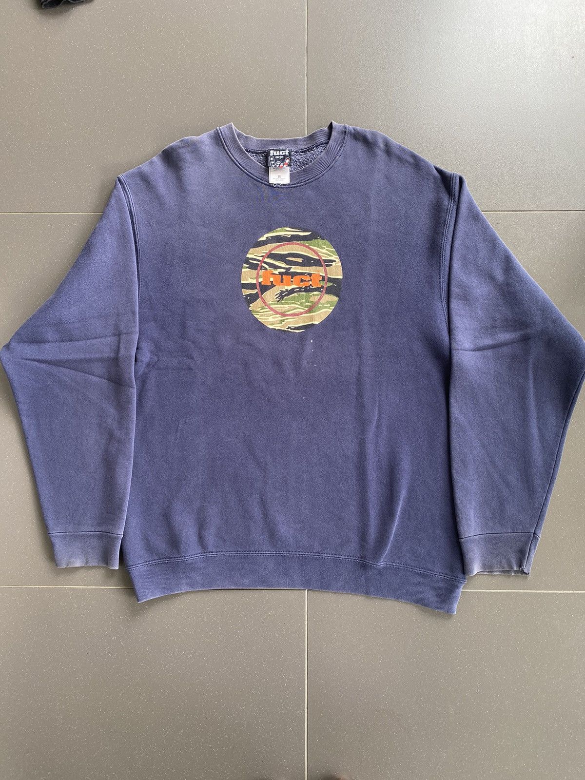 Fuct Circle logo tiger stripe Crewneck