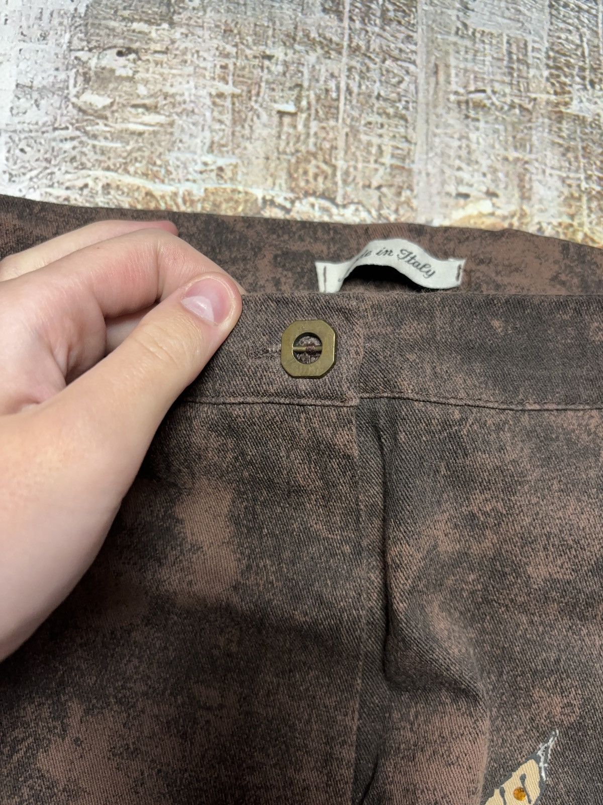 Vintage ITALIAN VINTAGE AVANT GARDE PRINTED FLARED PANTS Size 28" / US 6 / IT 42 - 5 Thumbnail