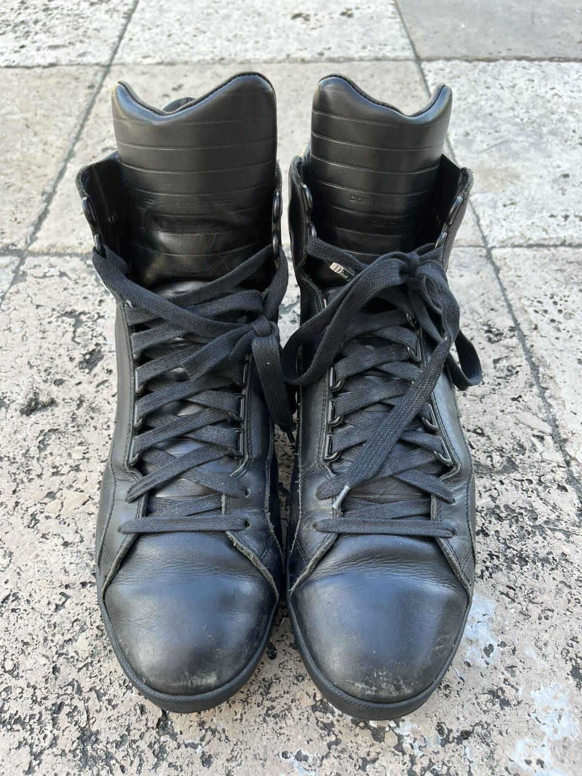Dior Dior Homme SS04 “Strip” Hi Top Black Sneakers | Grailed