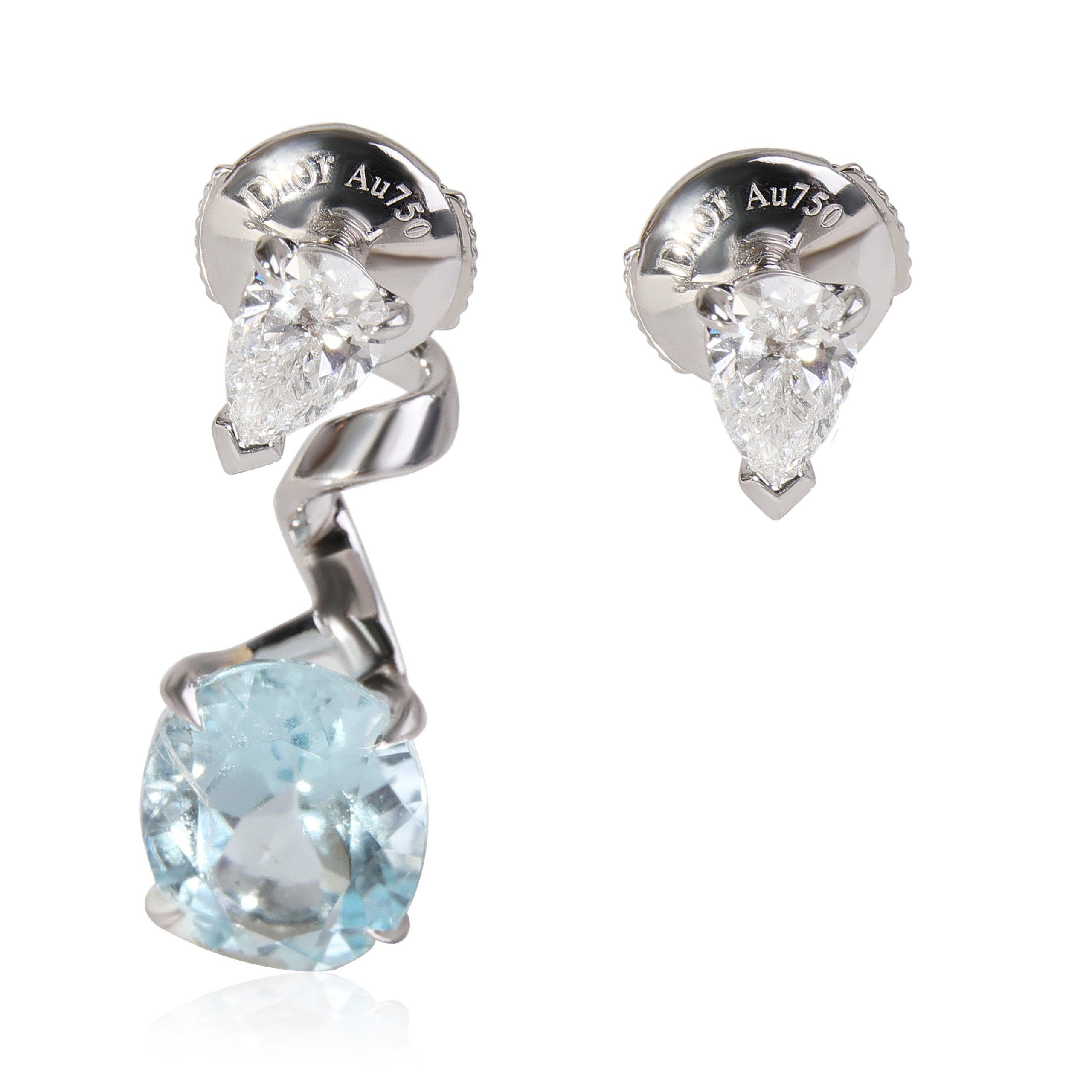 image of Dior Moyenne Joaillerie Diorama Diamond Drop Earrings In 18K White Gold 0.8 Ctw, Women's