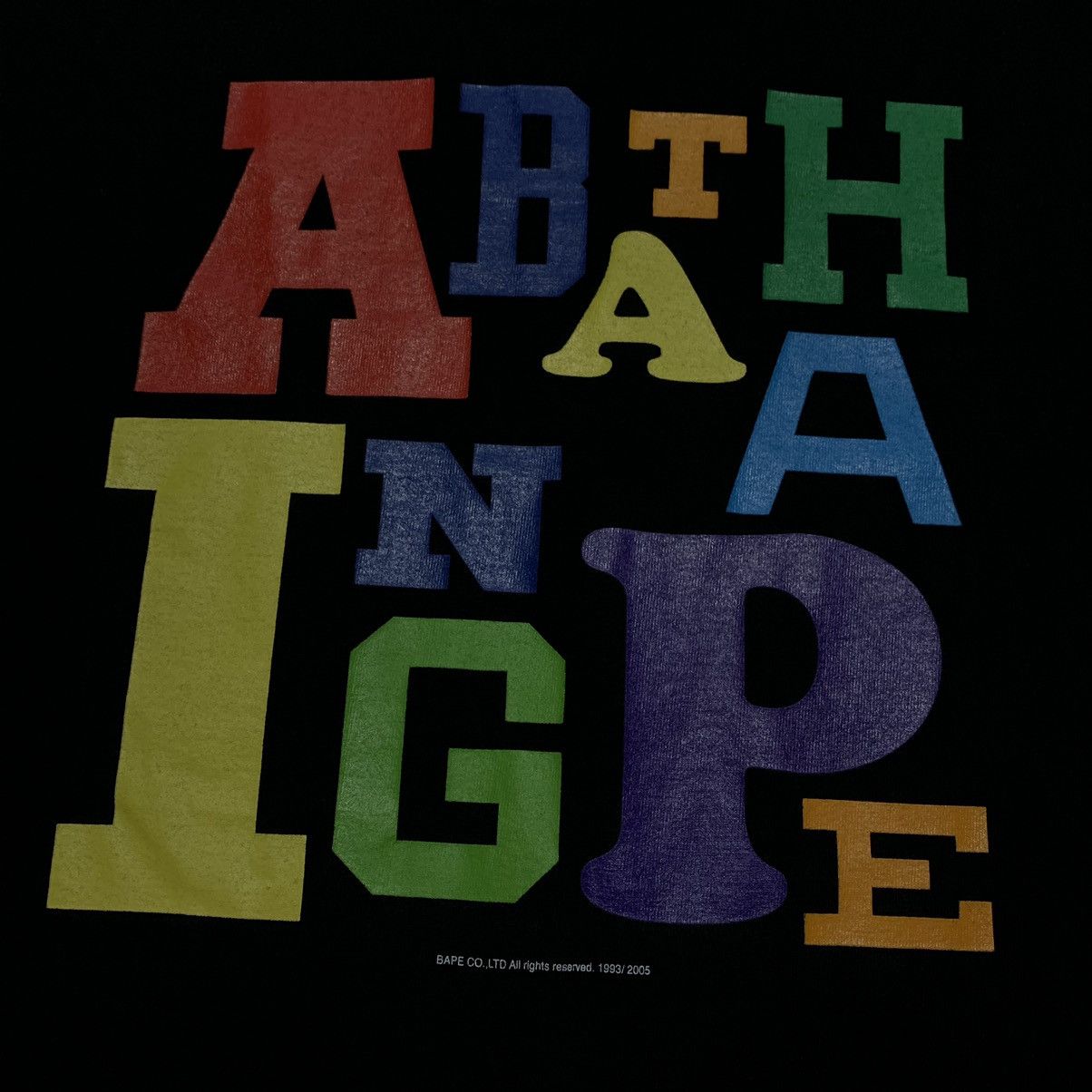 Bape Bape Small Multi Graphic Black Tee A Bathing Ape 2005 Size US S / EU 44-46 / 1 - 3 Thumbnail