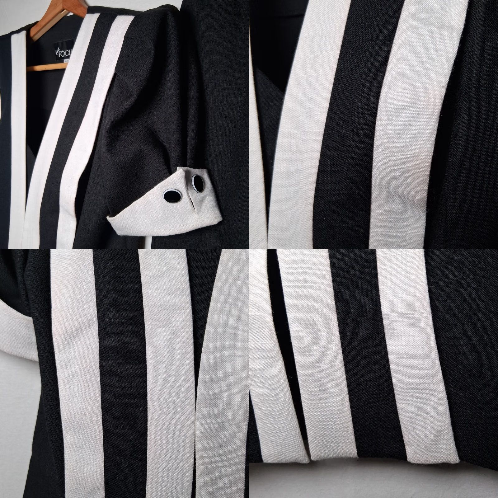 Vintage VINTAGE First Focus 1990s Skirt and Shirt Set 7/8 Black White Pencil Midi Office Wear Womens Size M / US 6-8 / IT 42-44 - 8 Thumbnail