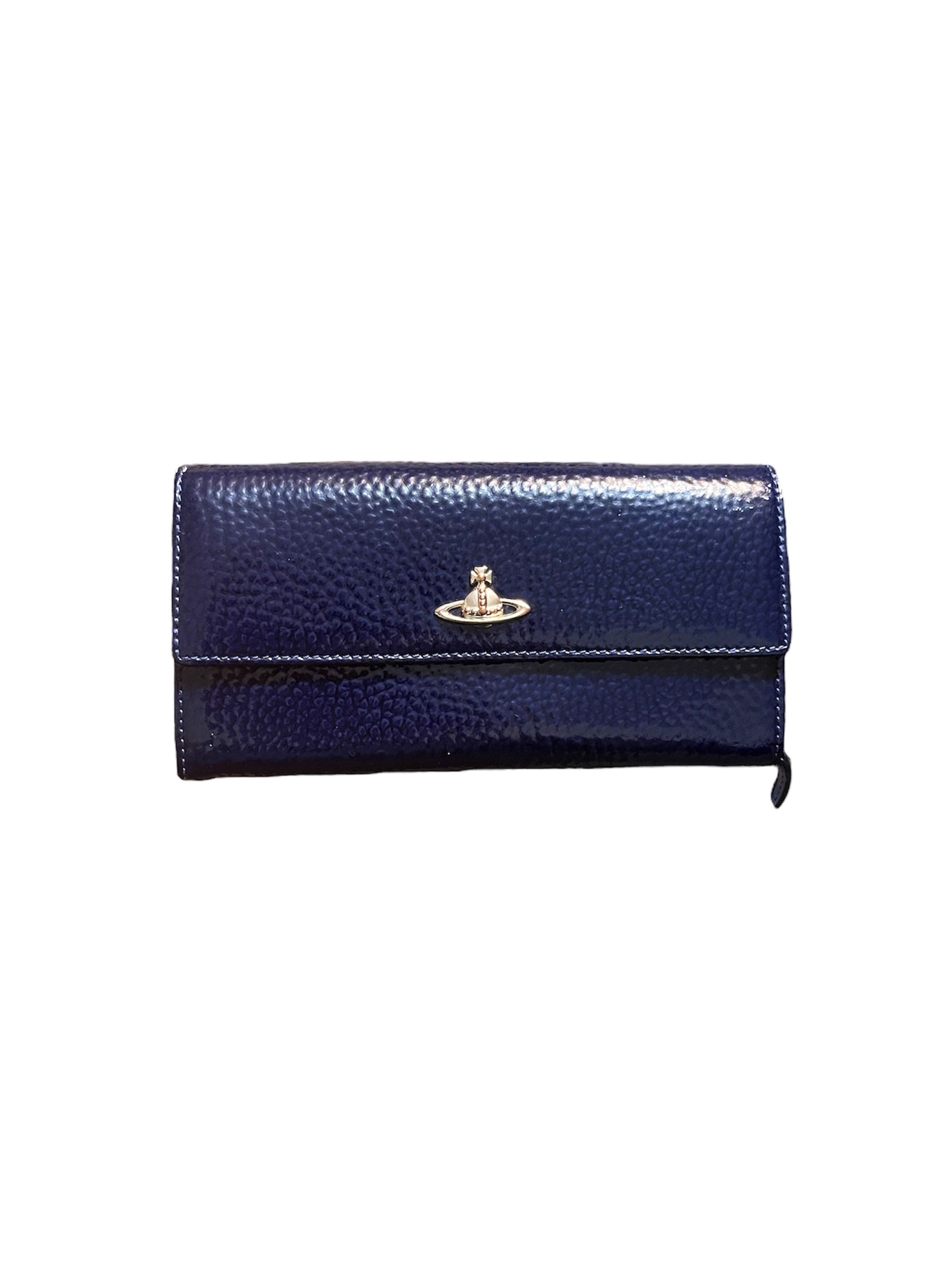 image of Vivienne Westwood Orb Long Wallet in Dark Blue, Men's