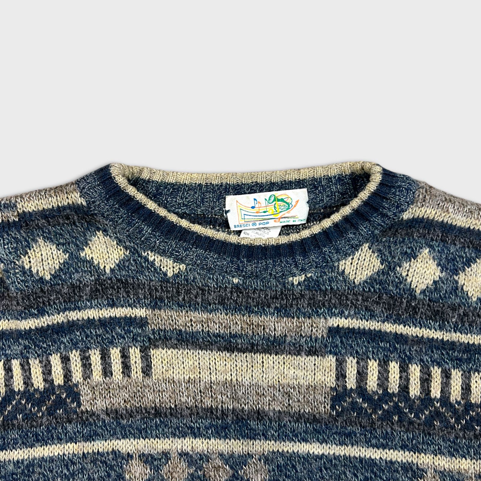 Vintage Vintage Knit Geometric Sweater Medium Casual Pullover 90s Size US M / EU 48-50 / 2 - 2 Thumbnail