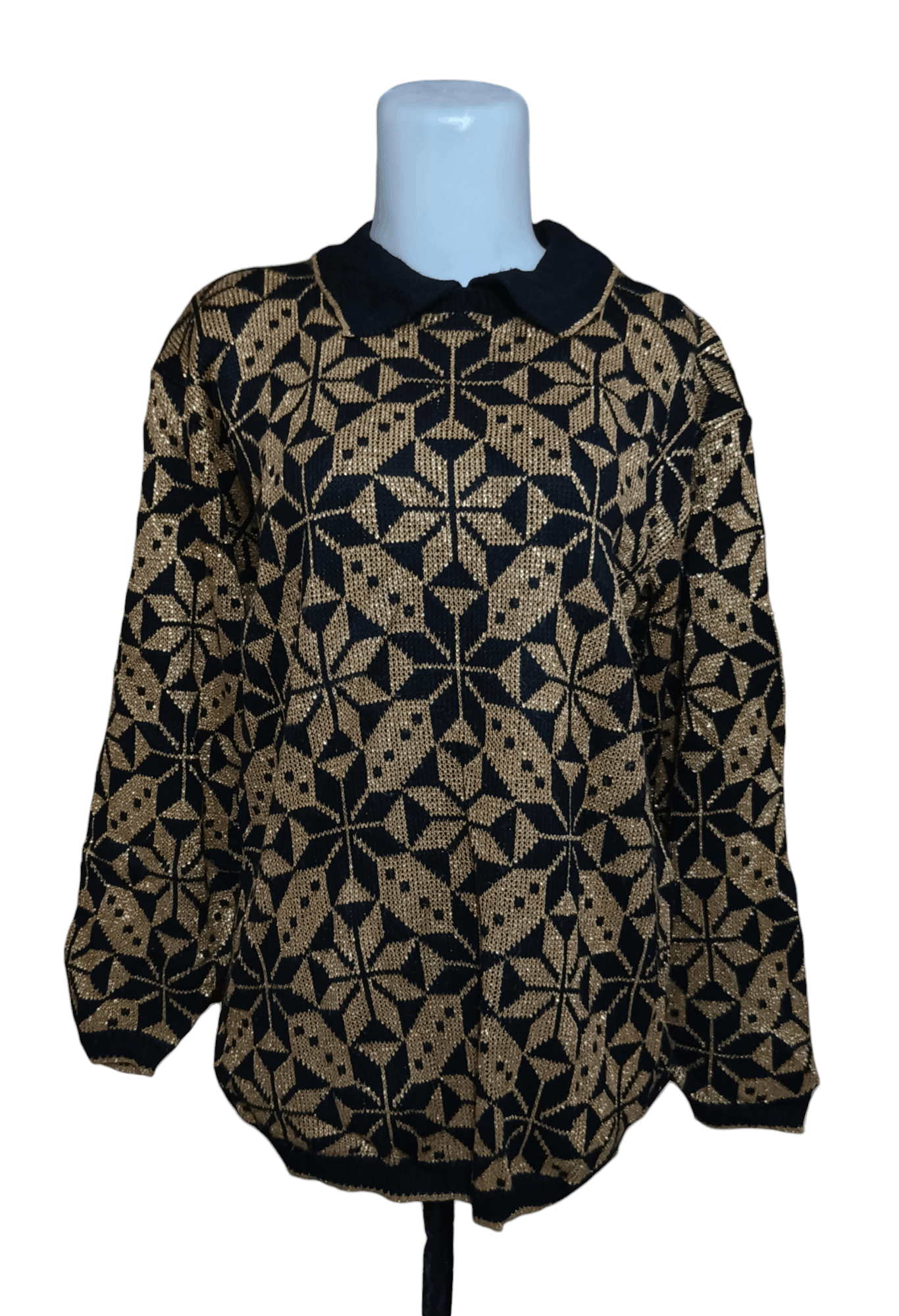 Other Vintage 70s ALFRED DUNNER Knit Bling Sparkle Lurex Sweater Size M / US 6-8 / IT 42-44 - 6 Thumbnail
