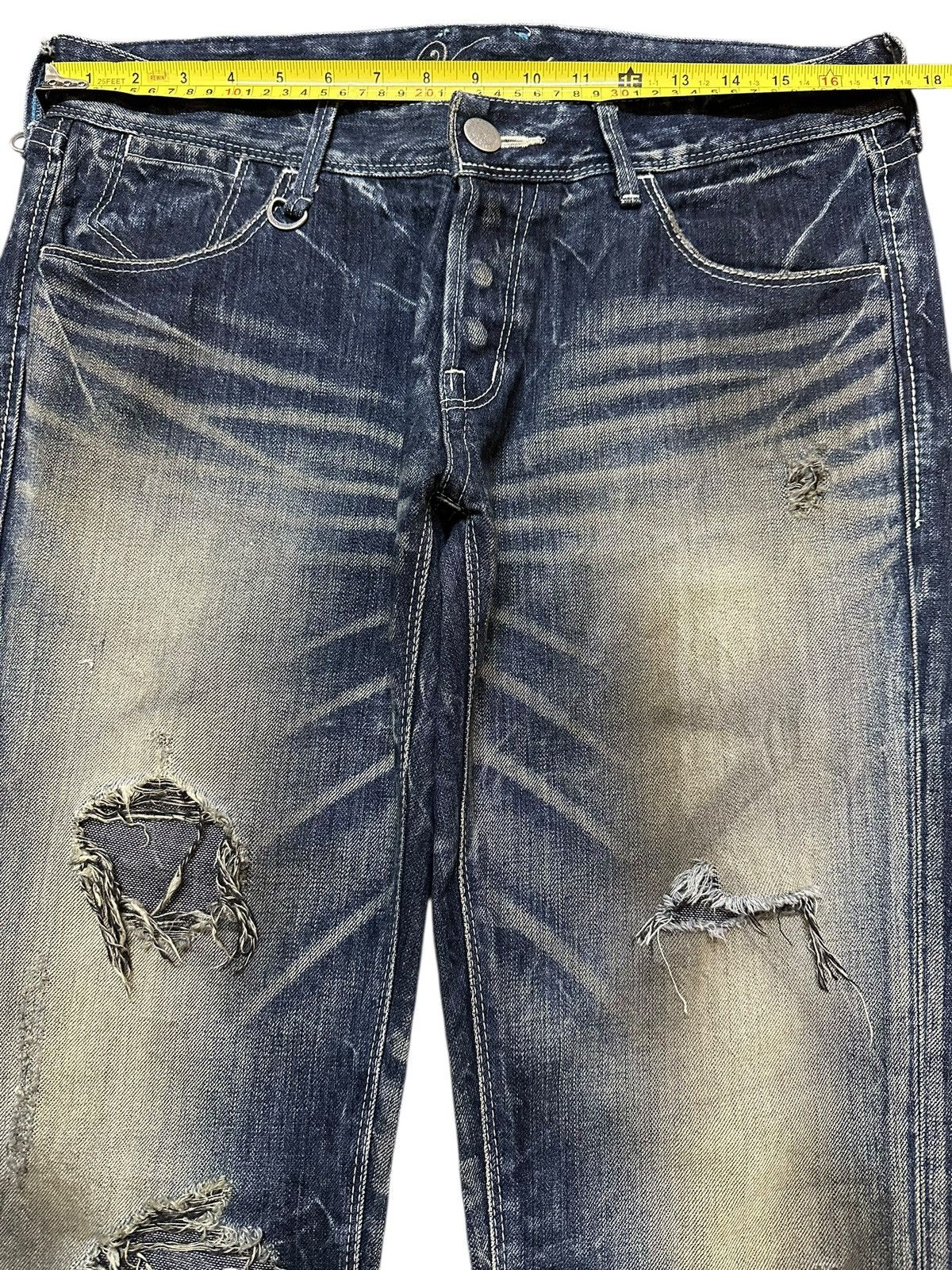 Japanese Brand Vintage Japan Vanquish Faded Wash Thunder Distress Flare Size US 34 / EU 50 - 11 Thumbnail