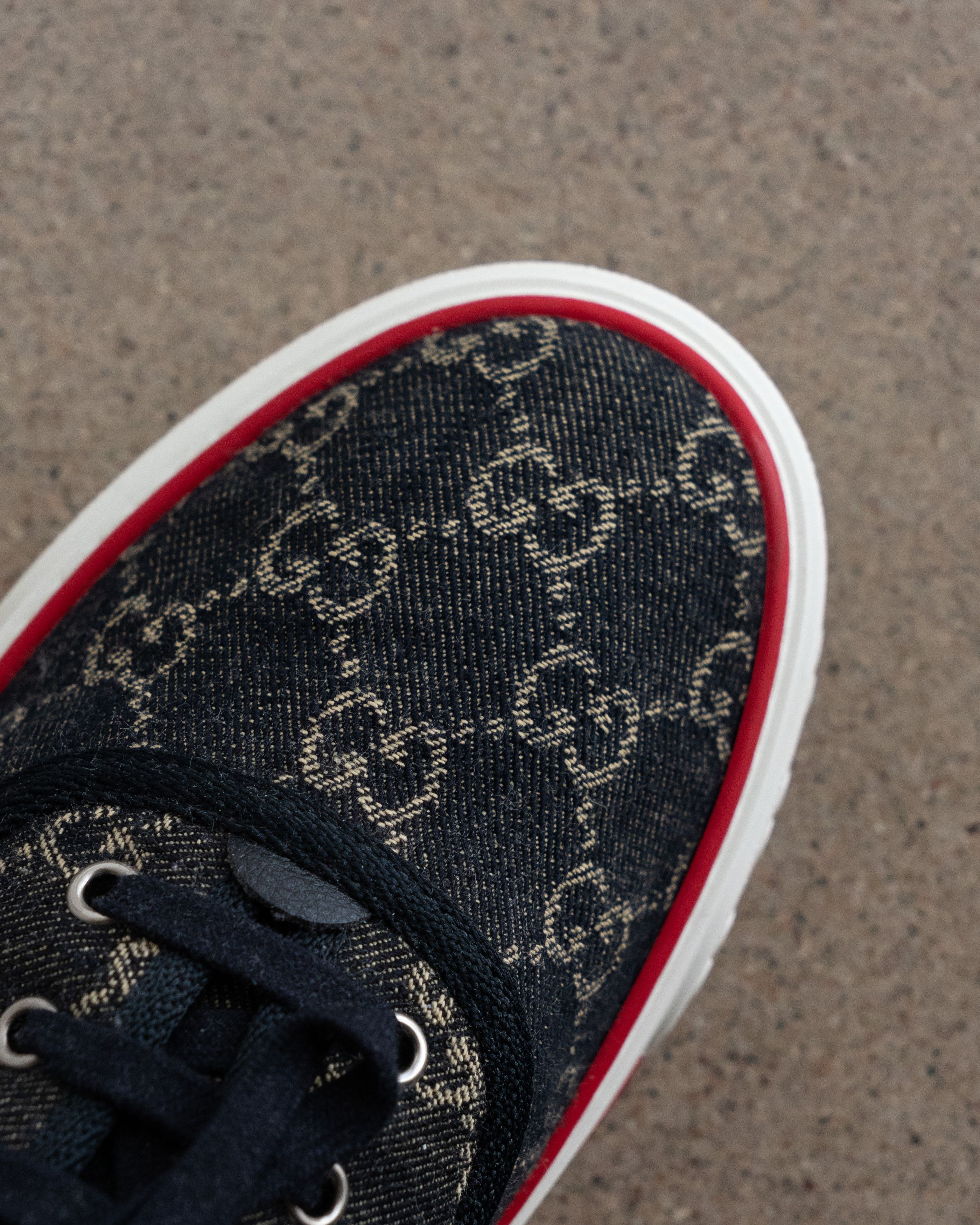 Gucci Gucci Tennis 1977 Sneaker Canvas GG Monogram Black Denim 9.5 Size US 9.5 / EU 42-43 - 10 Thumbnail