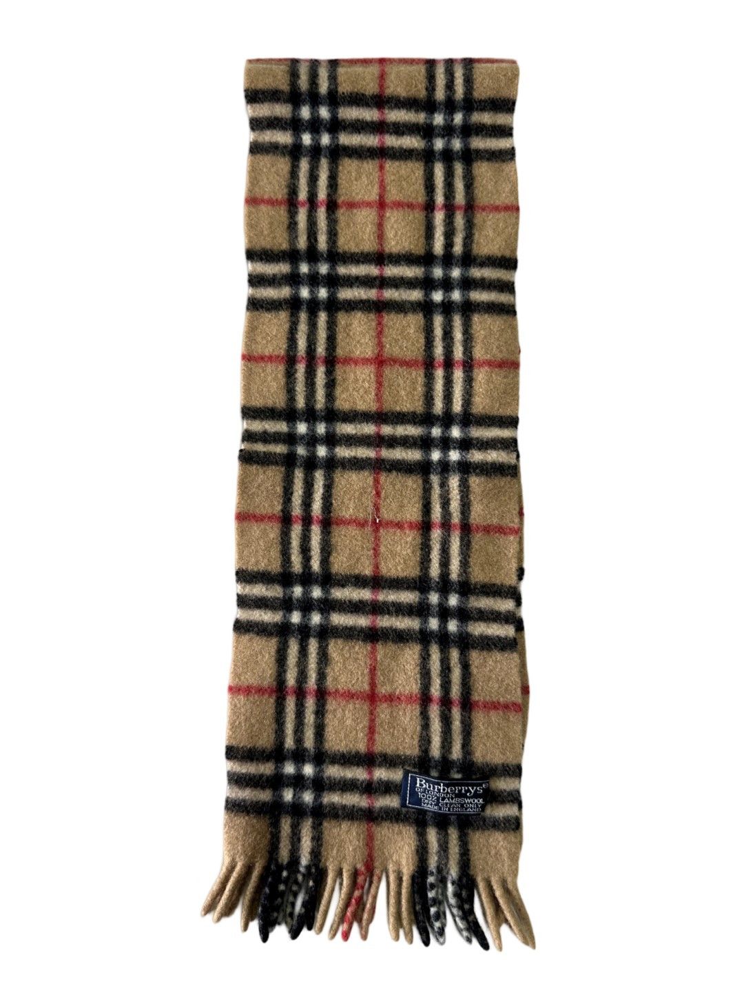 Burberry Burberrys Classic Check Scarf Beige 100% Wool Unisex Scarf Size ONE SIZE - 5 Thumbnail