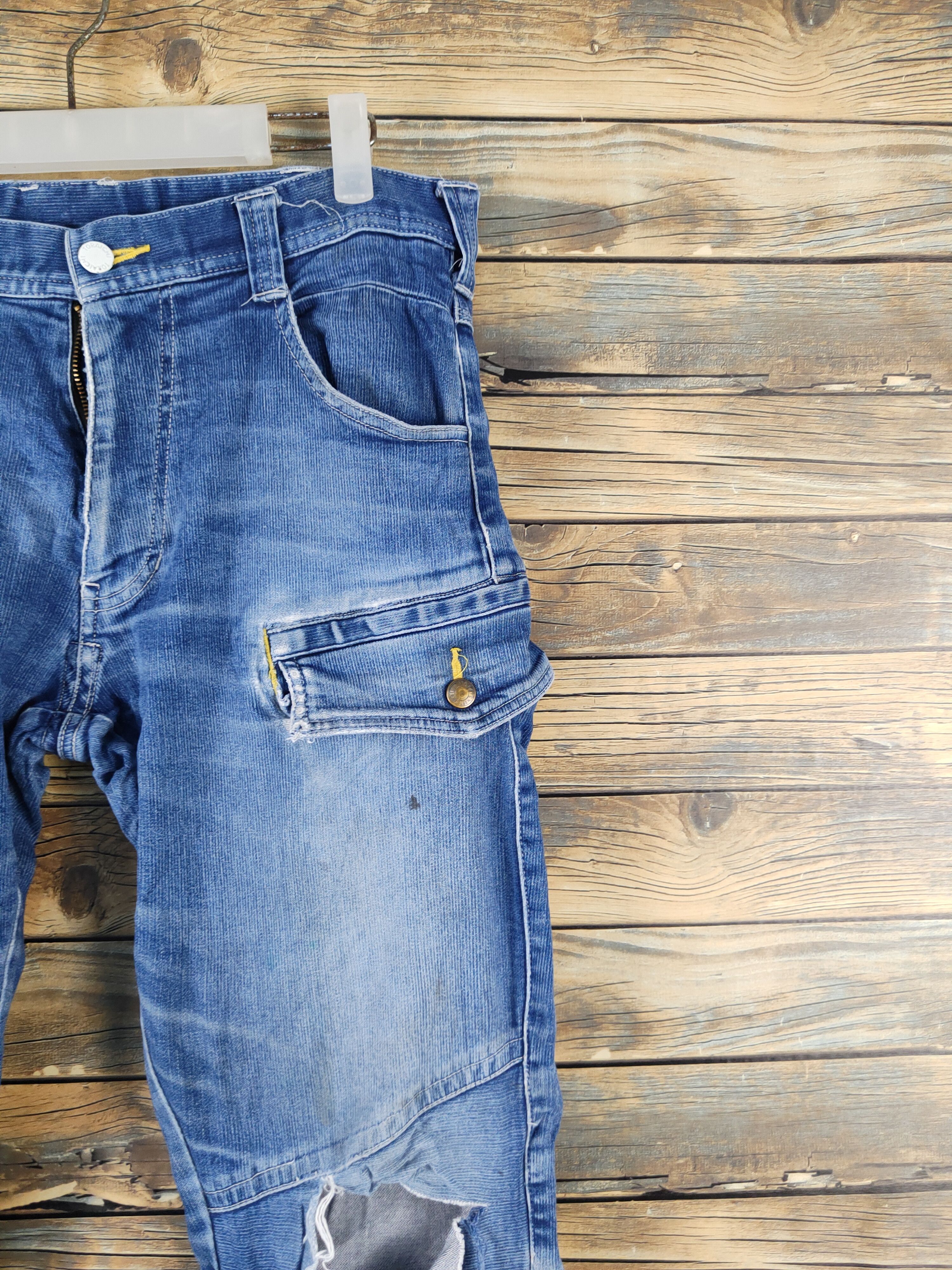 Japanese Brand Toraichi Blue Distressed Ripped Jeans #W2071 Size US 33 - 5 Thumbnail