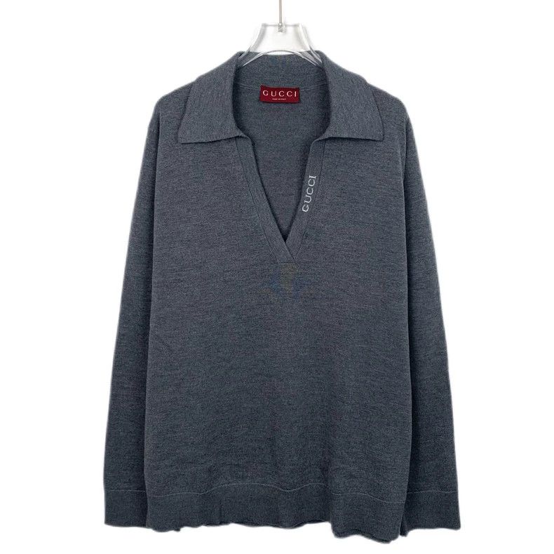 Gucci Gucci Gray logo letter wool long-sleeved sweater 2501-Nexta Size US L / EU 52-54 / 3 - 1 Thumbnail