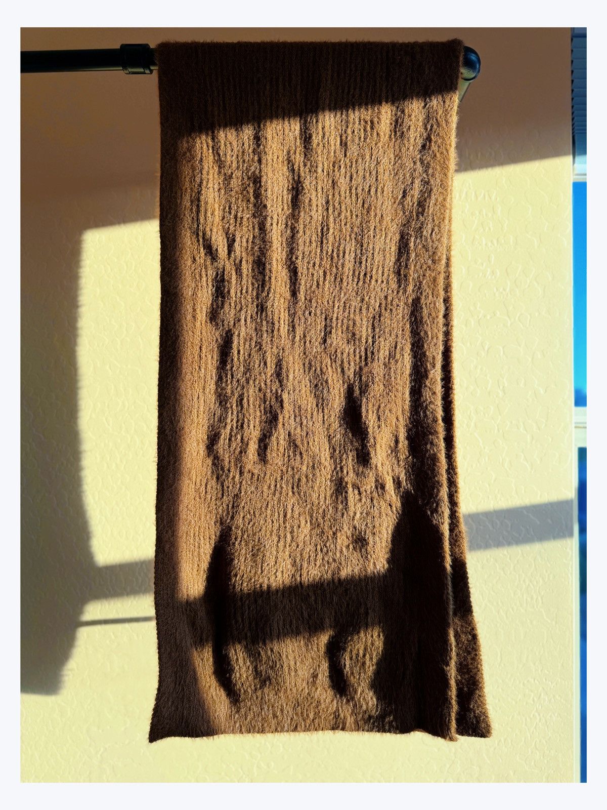 Other Soft Textured Fuzzy Knit Scarf - Warm Chocolate Brown Size ONE SIZE - 2 Thumbnail