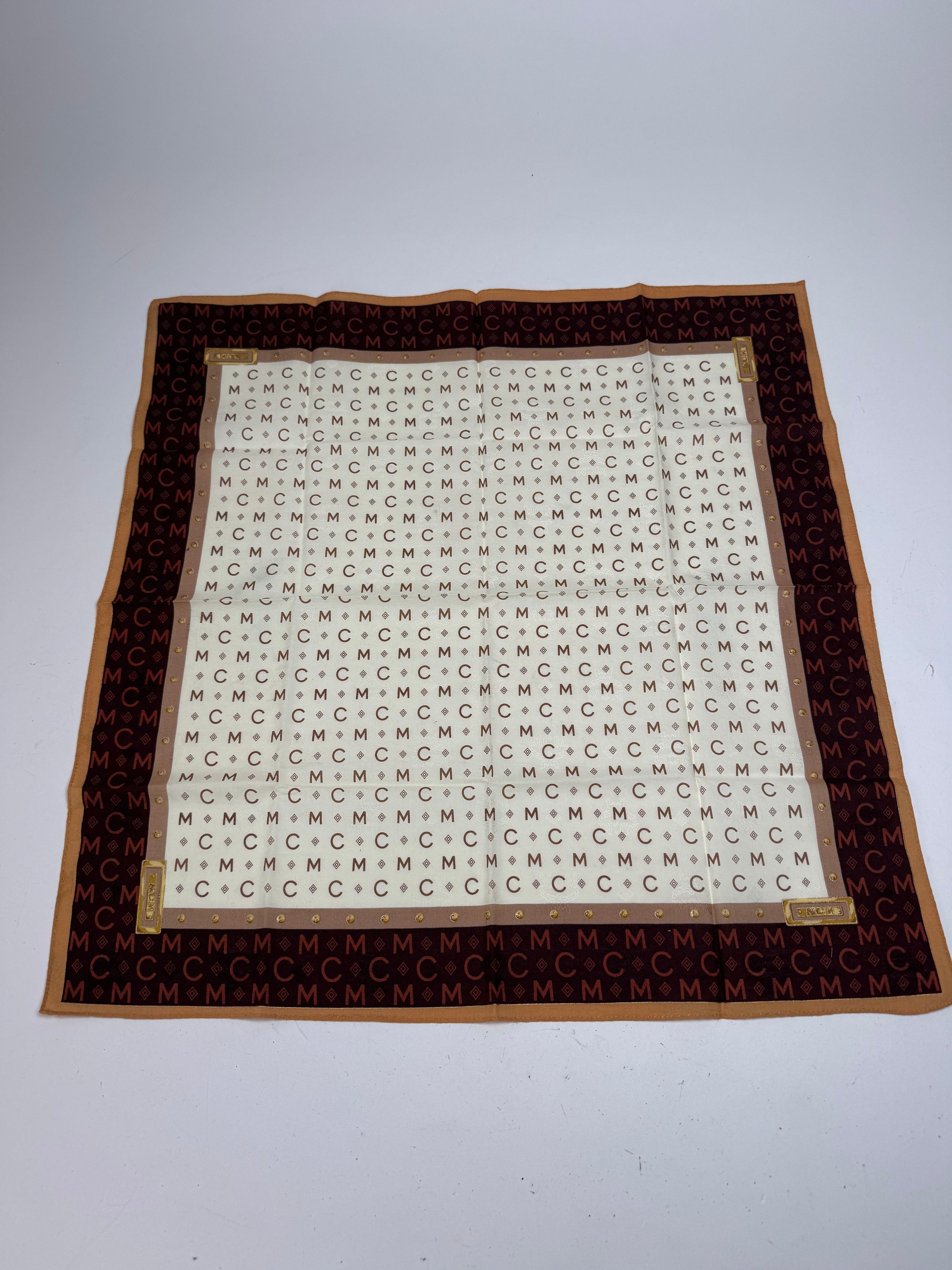 MCM Vintage Monogram Scarf Beige Brown Size ONE SIZE - 1 Thumbnail