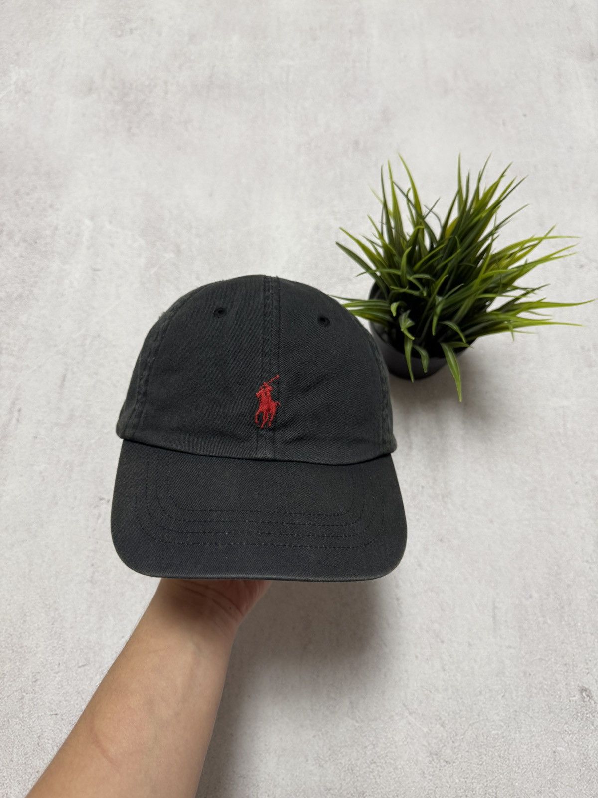 Polo Ralph Lauren × Vintage SICK Polo Ralph Lauren Cap Hat Black Mens Red Horse Y2K 90s Size ONE SIZE - 1 Thumbnail