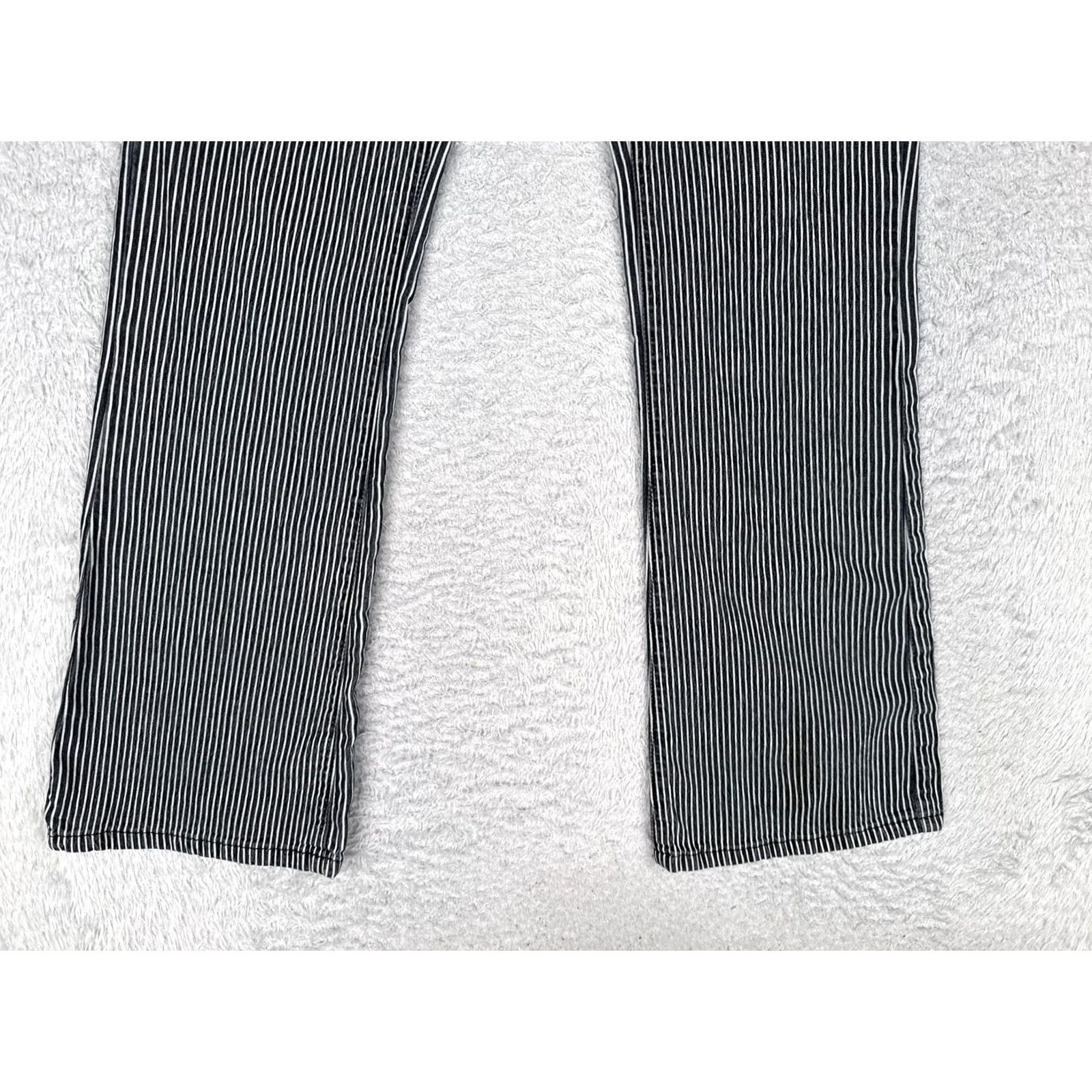 Furla Furlau Jeans Bootcut Jeans Juniors 11 Black Striped Low Rise Stretch 30x31 Size 32" / US 10 / IT 46 - 2 Thumbnail