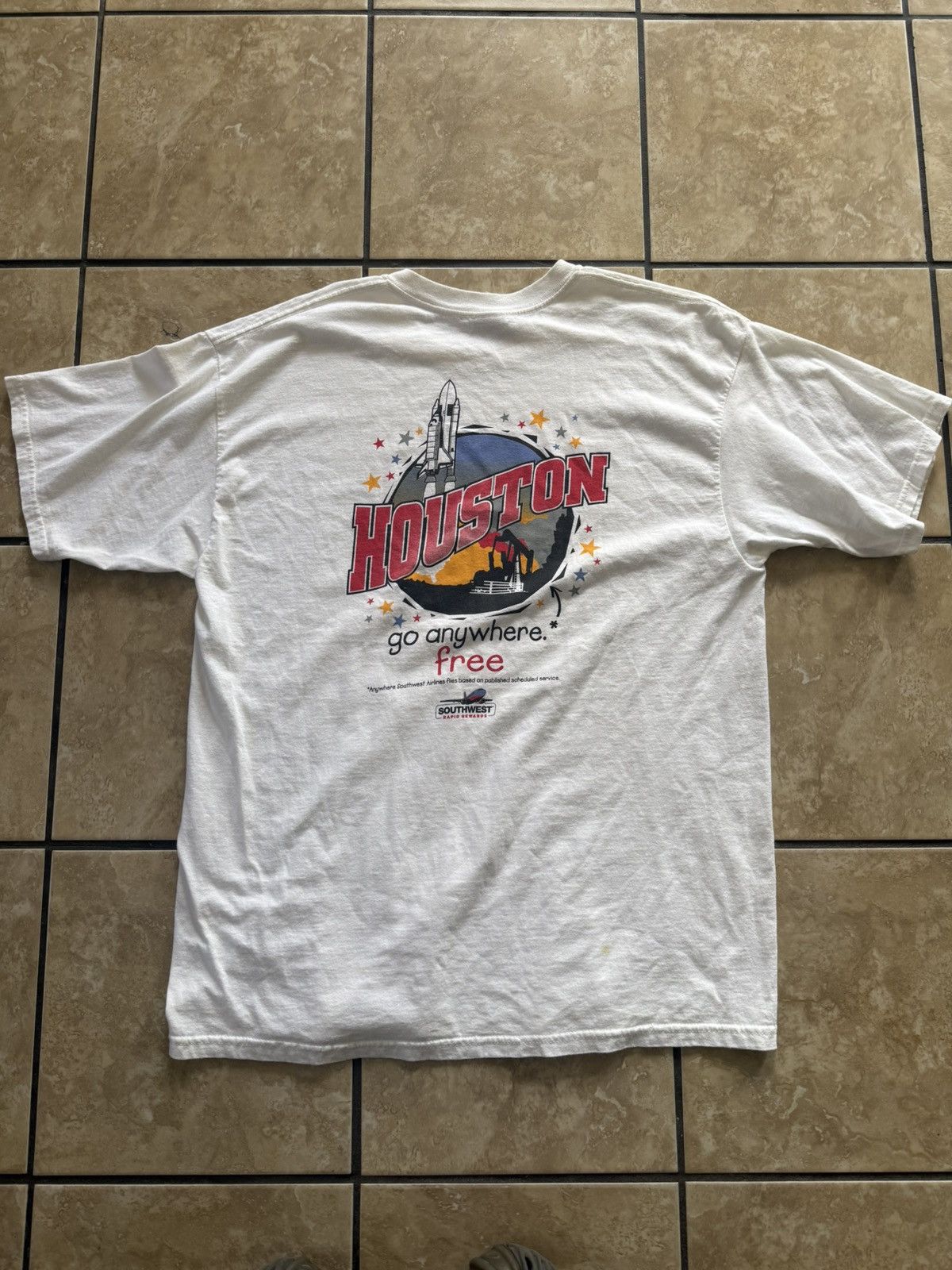 Gildan Vintage America Airlines Houston Credit Card Shirt XL Size US XL / EU 56 / 4 - 4 Thumbnail