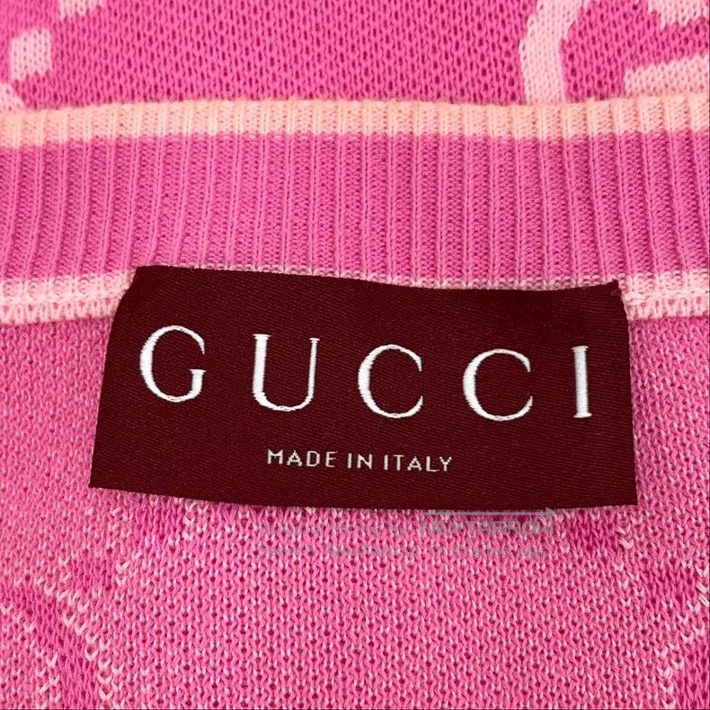 Gucci Gucci Pink logo jacquard full print cotton round neck sing Size L / US 10 / IT 46 - 5 Thumbnail