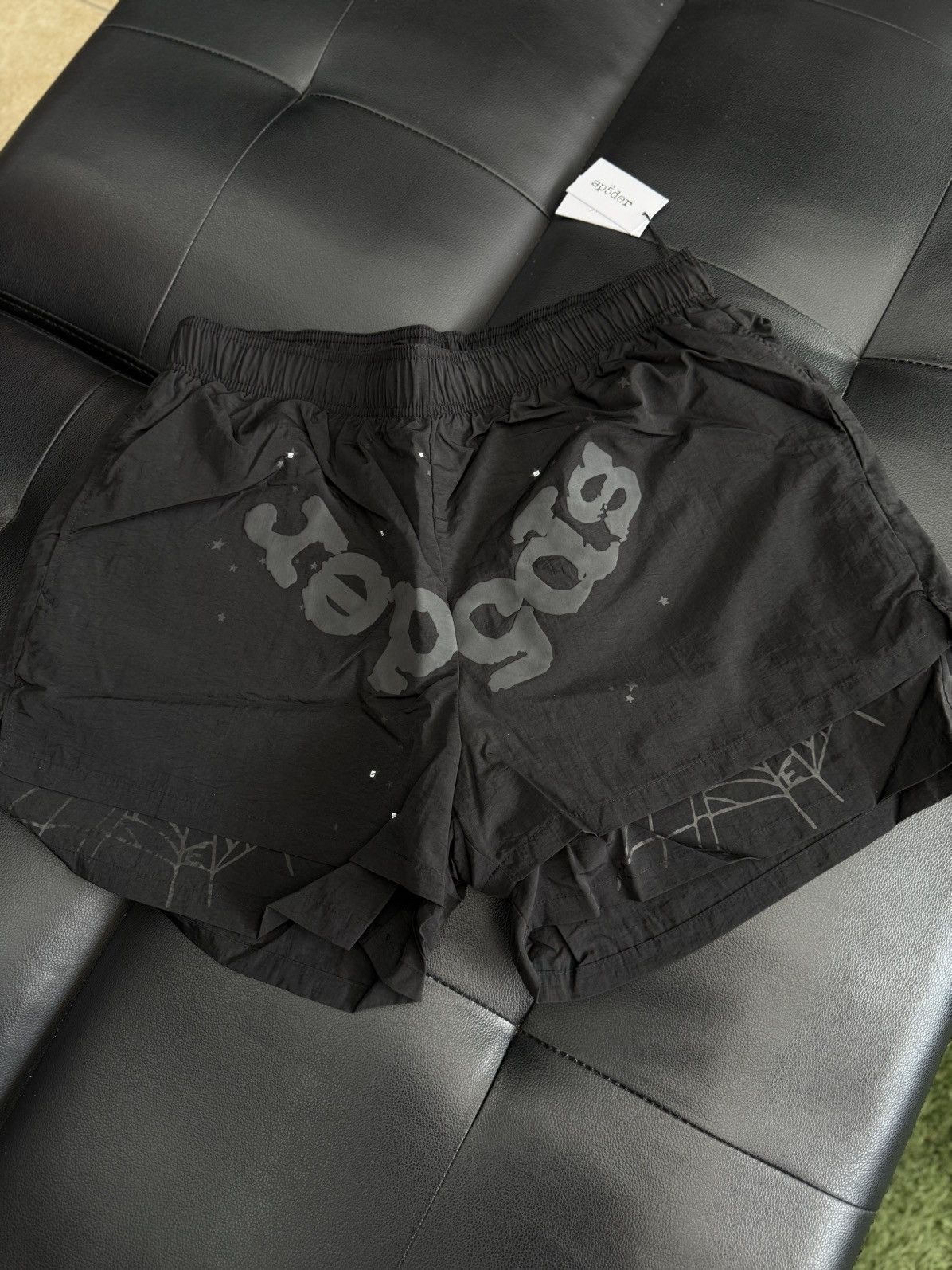 Sp5der Sp5der Double Layer WEB Shorts Size L (NEW) Black Size US 32 / EU 48 - 1 Thumbnail
