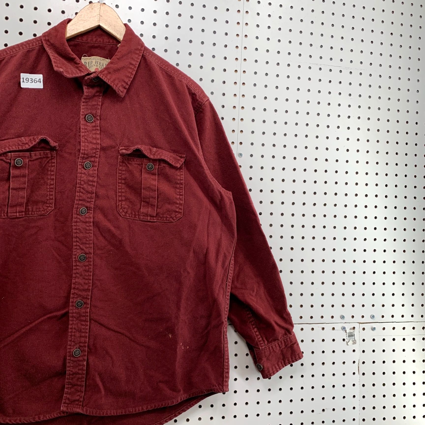 Vintage VINTAGE RedHead Button-Up Shirt Red Long Sleeve Burgundy Pockets Heavyweight L 23x30.5 Size US L / EU 52-54 / 3 - 6 Thumbnail