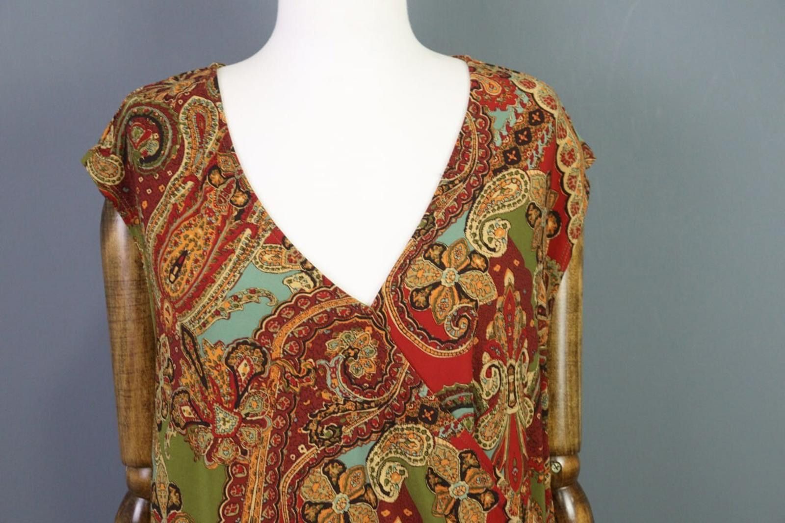 Polo Ralph Lauren Launre Ralph Lauren Multiclor A-Line Long Dress SZ 1X Size XL / US 12-14 / IT 48-50 - 2 Thumbnail