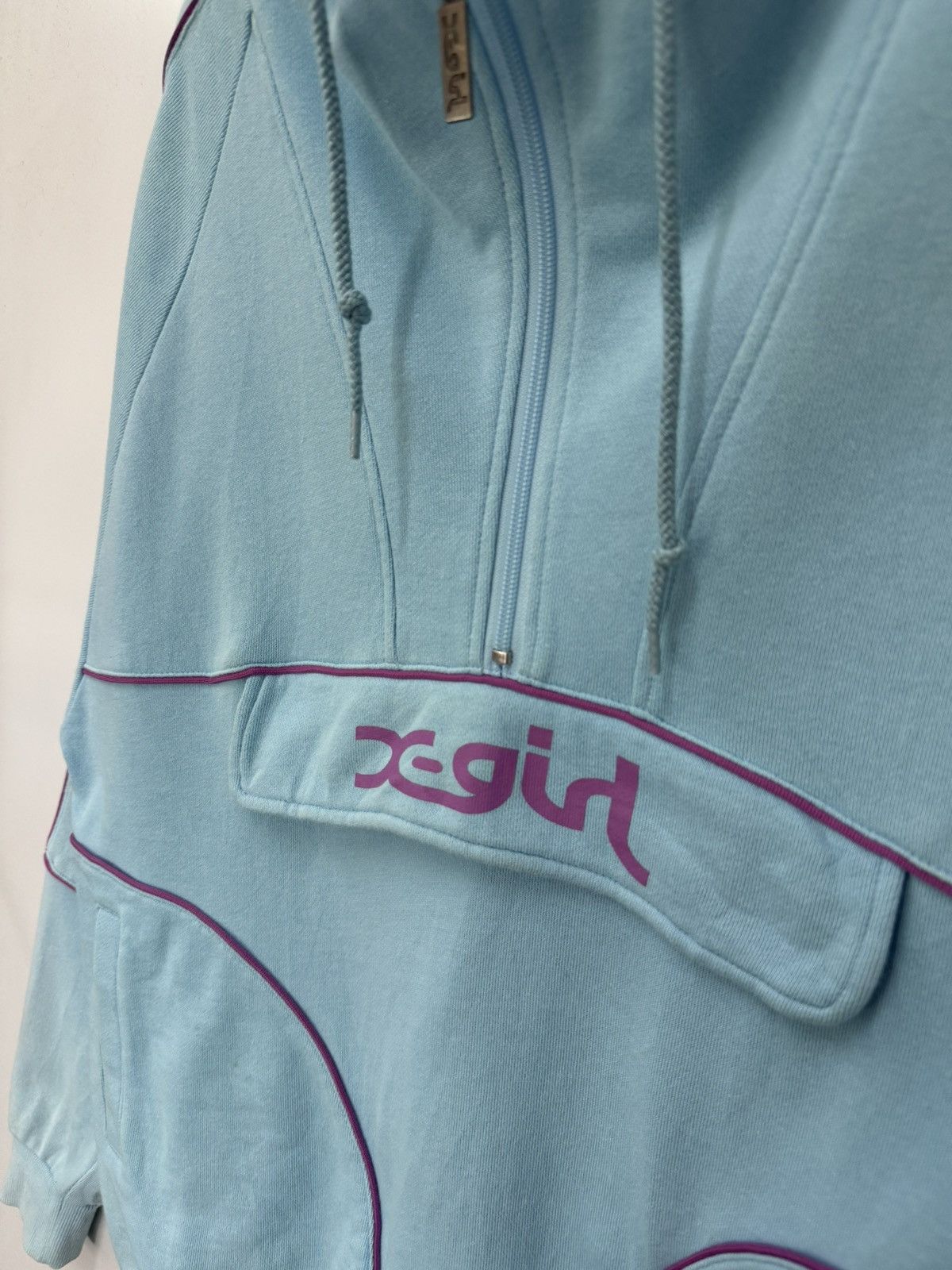 Japanese Brand 🔥 X-Girl Japanese Anorak Sunfaded hoodie Half zipper sweat Size US M / EU 48-50 / 2 - 4 Thumbnail