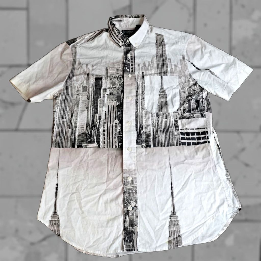 Vintage Gitman Vintage Mens Shirt Medium White New York Empire State Casual Button-Down Collared Button-Up USA Theme 3 Pockets Regular Cotton Size US M / EU 48-50 / 2 - 1 Thumbnail
