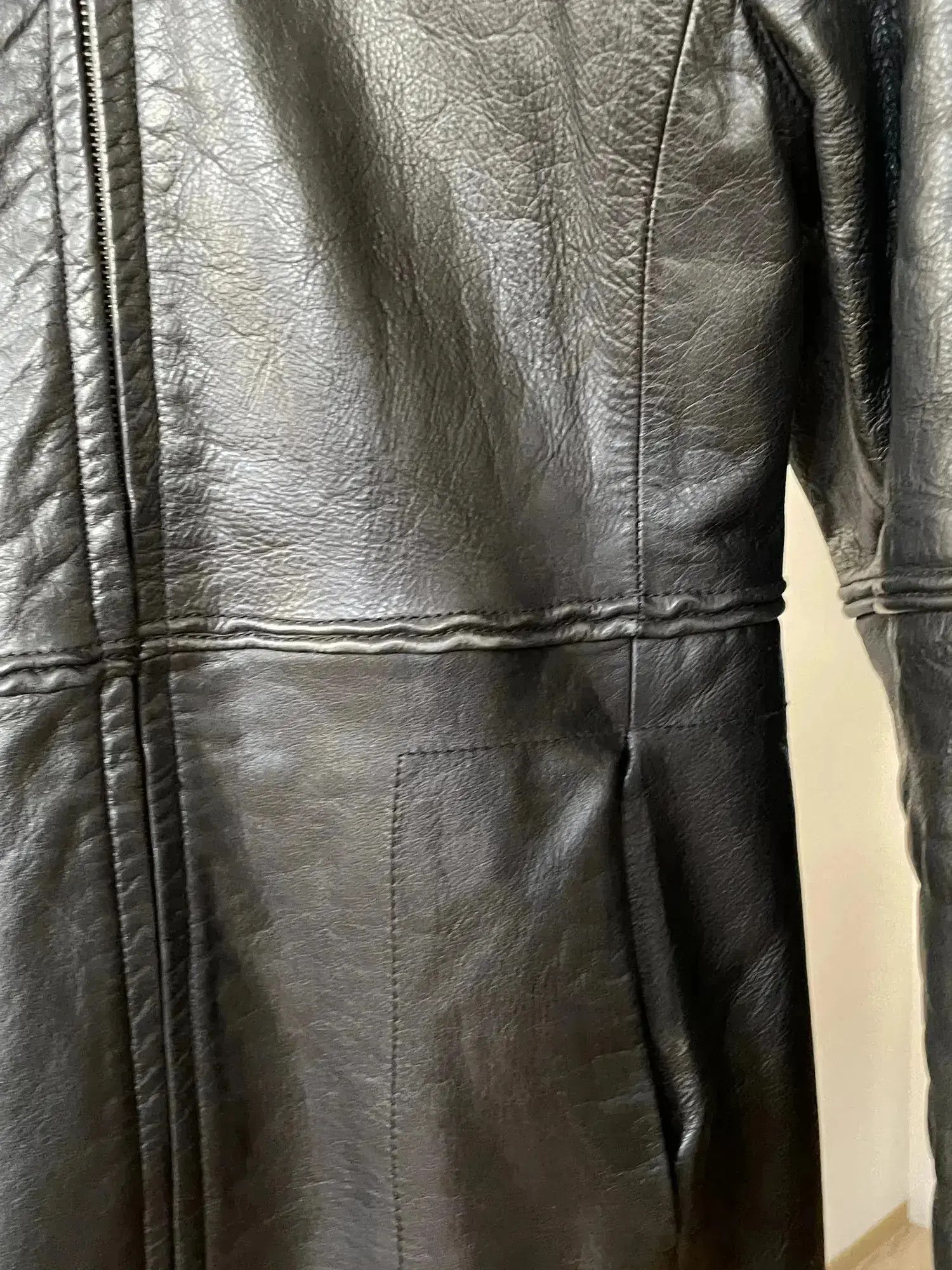 Armani ARMANI Coat Leather Jacket Trench 90s Sport Black E1039 Size M / US 6-8 / IT 42-44 - 4 Thumbnail