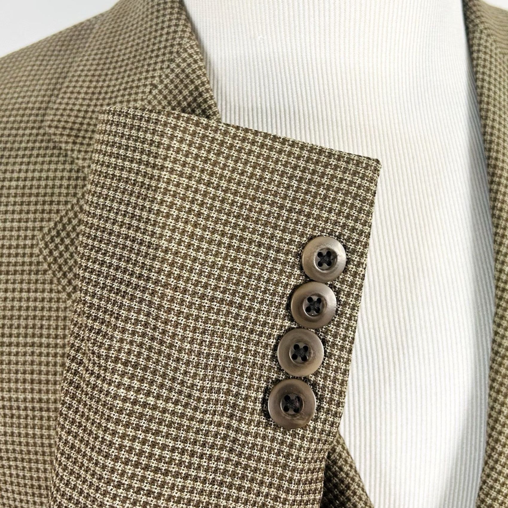 Ralph Lauren VINTAGE Ralph Lauren Polo University Sport Coat Gold Houndstooth Wool Three Button Men 40R Regular Coat Size US XS / EU 42 / 0 - 5 Thumbnail