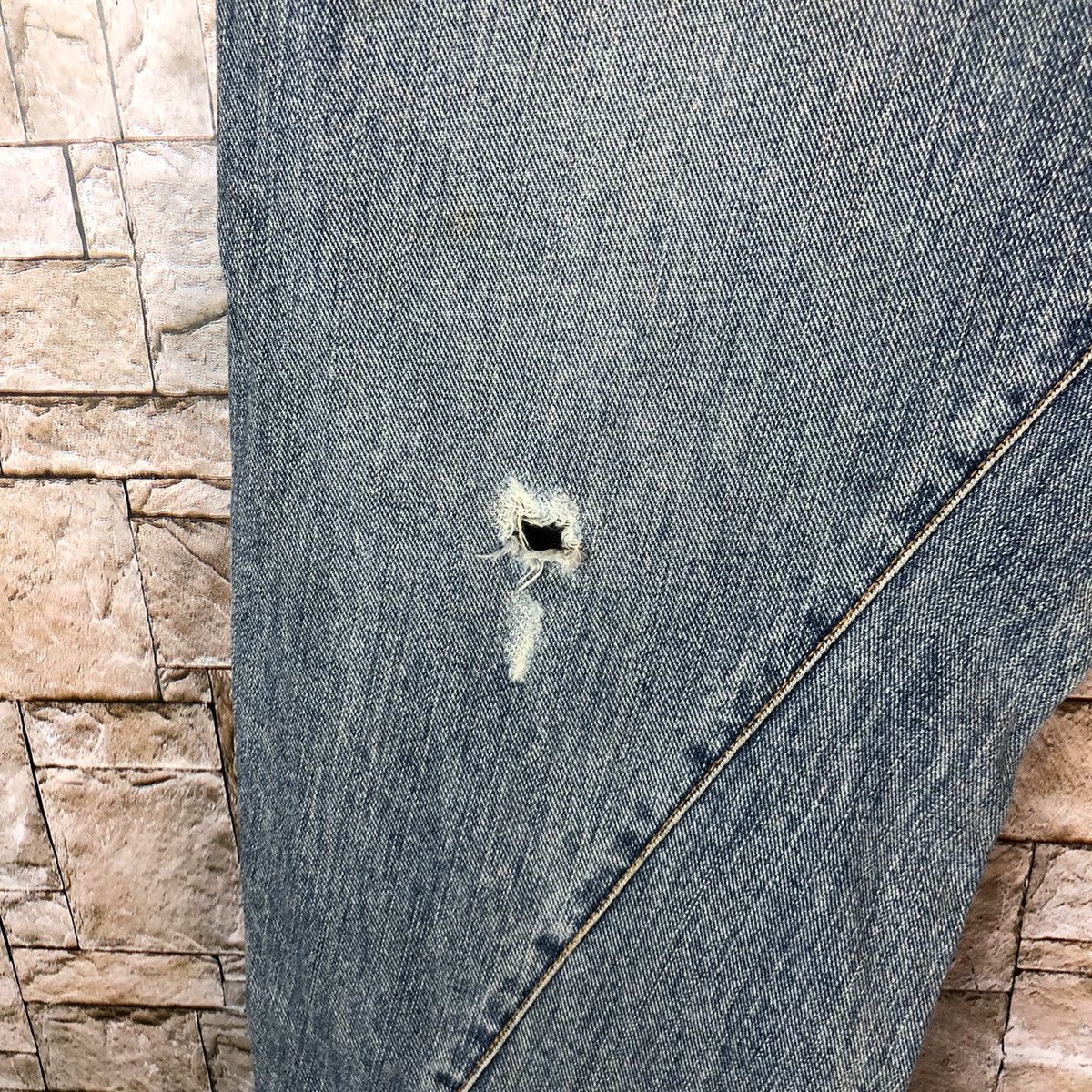 Japanese Brand Ehypen World Gallery double waist Blue Denim Pants #A1008 Size US 30 / EU 46 - 11 Thumbnail