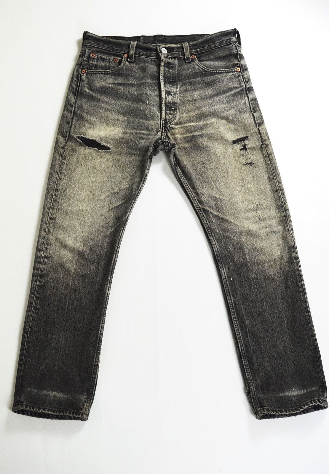 Levi's 90s Vintage Levis USA 501 Distressed Faded Denim Jeans Size US 30 / EU 46 - 1 Thumbnail