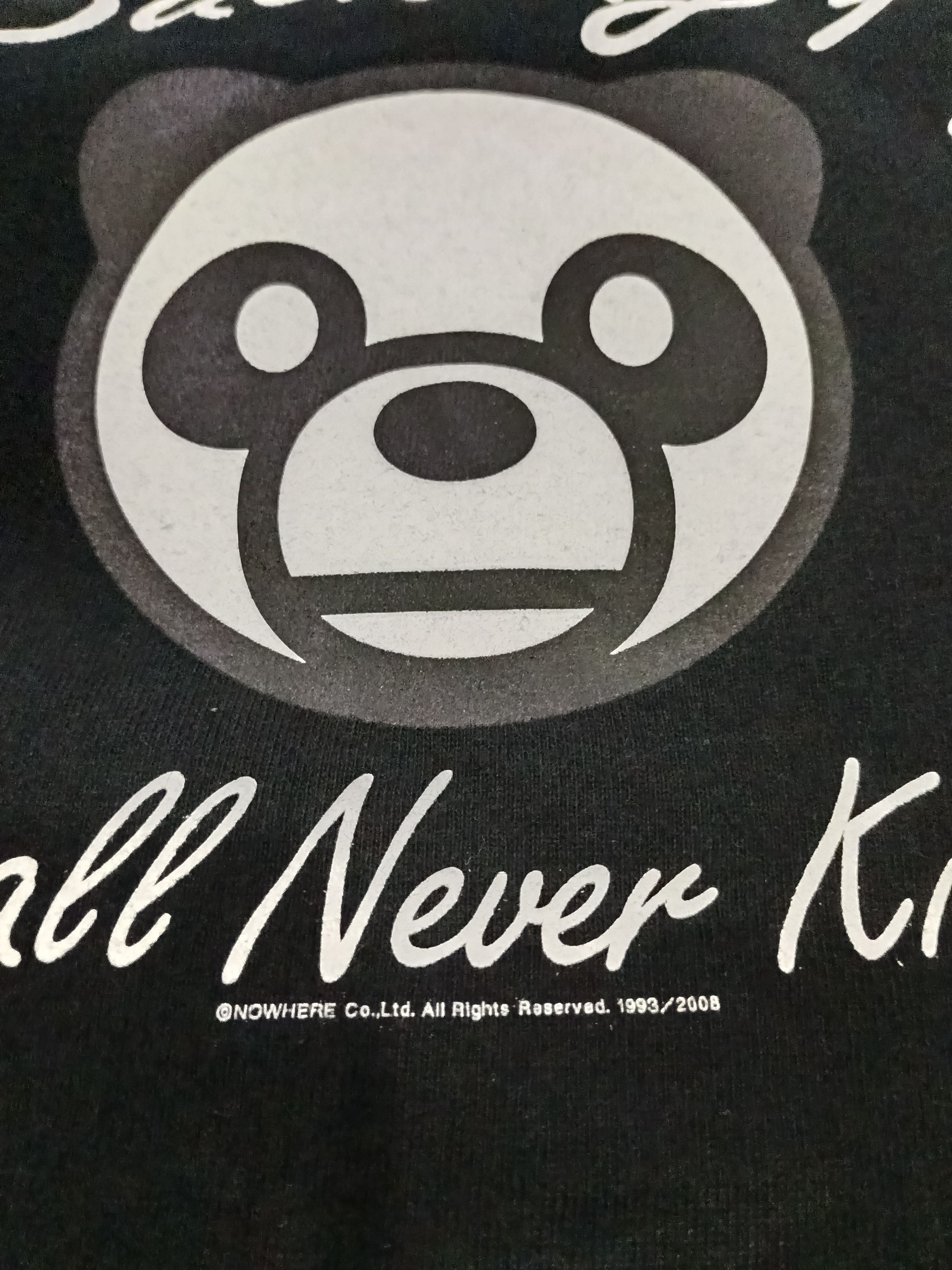 Bape Rare BAPE A Bathing Ape Baby Milo Panda 2008 black tees Size US L / EU 52-54 / 3 - 10 Thumbnail