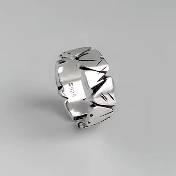 Japanese Brand NEW Distressed Metal Design Adjustable Ring Size ONE SIZE - 2 Thumbnail