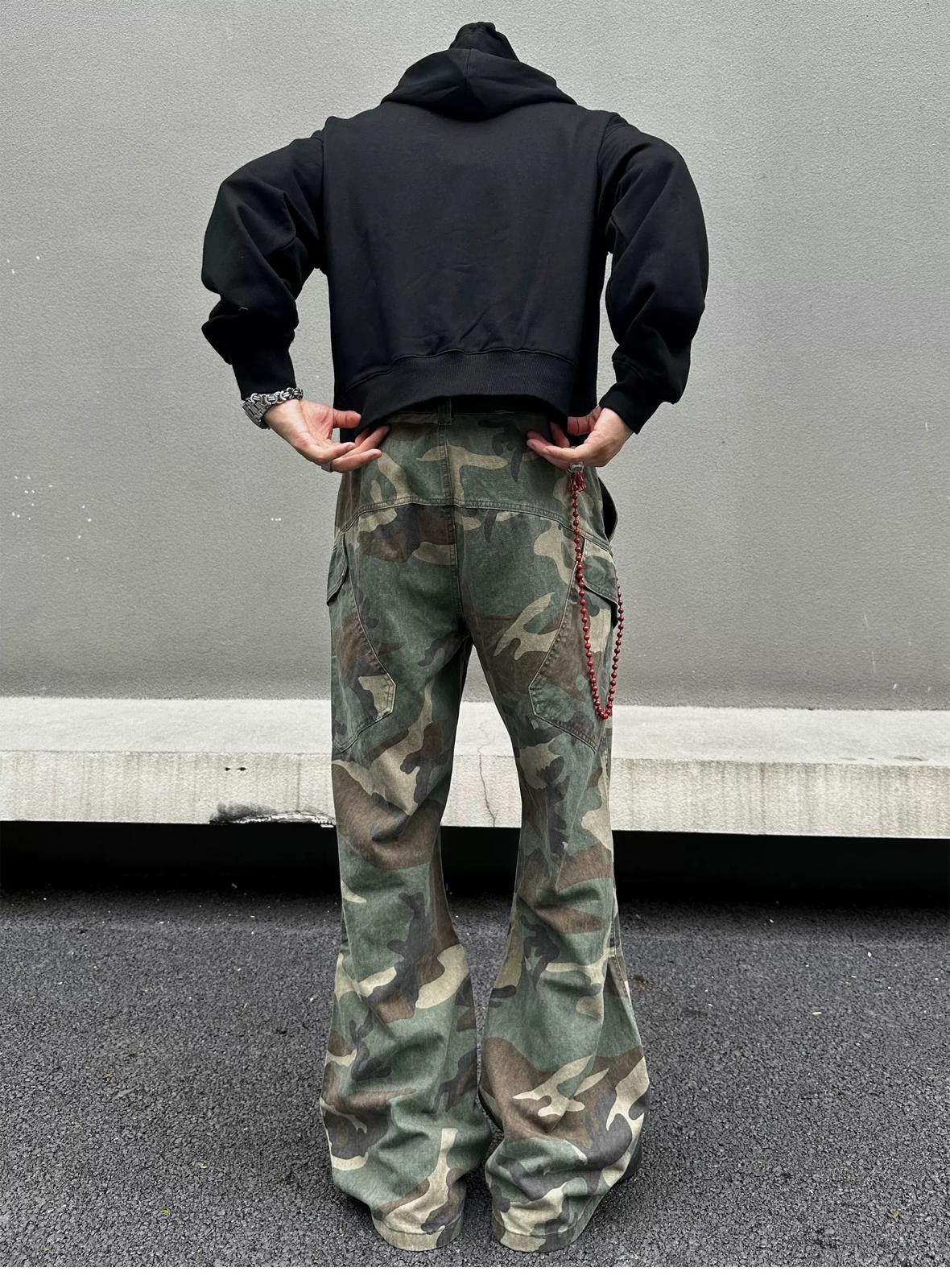 Other Camouflage Cargo Stacked Pants, Flared Trousers Size US 32 / EU 48 - 11 Thumbnail