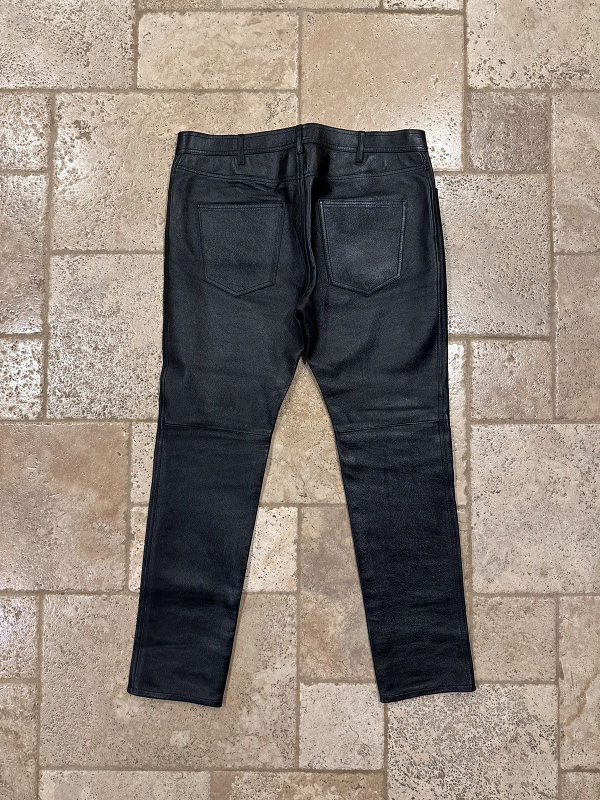 Celine Celine x Hedi Slimane Black Lambskin Leather Pants Size US 34 / EU 50 - 8 Thumbnail