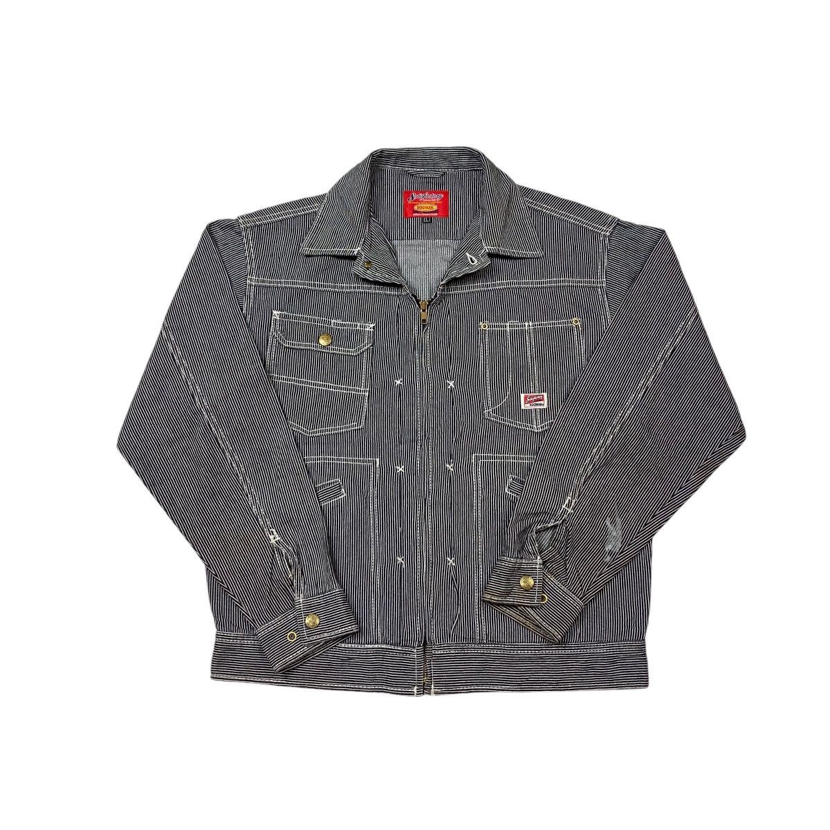 Japanese Brand × Mister Freedom × Vintage Vintage Dogman Satisfactory Hickory Stripe Jacket Size US L / EU 52-54 / 3 - 3 Thumbnail