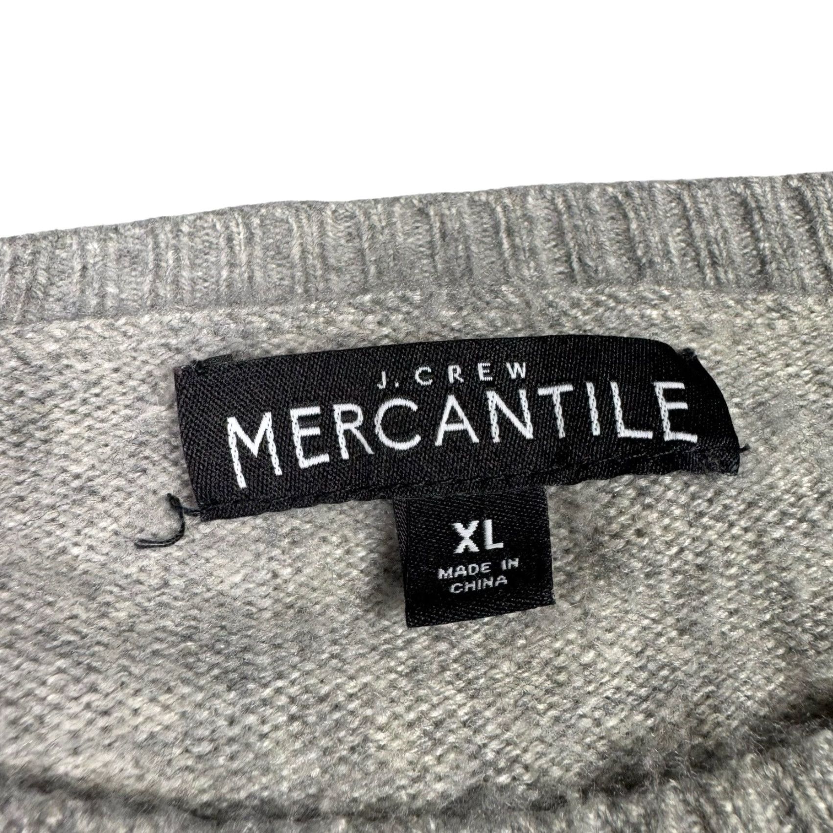 J.Crew VINTAGE J.CREW Mercantile Lambs Wool Sweater Men's XL Preppy Crewneck Pullover Heather Gray Wool Blend Knit Pullover Mens Sweater Size XL / US 12-14 / IT 48-50 - 4 Thumbnail